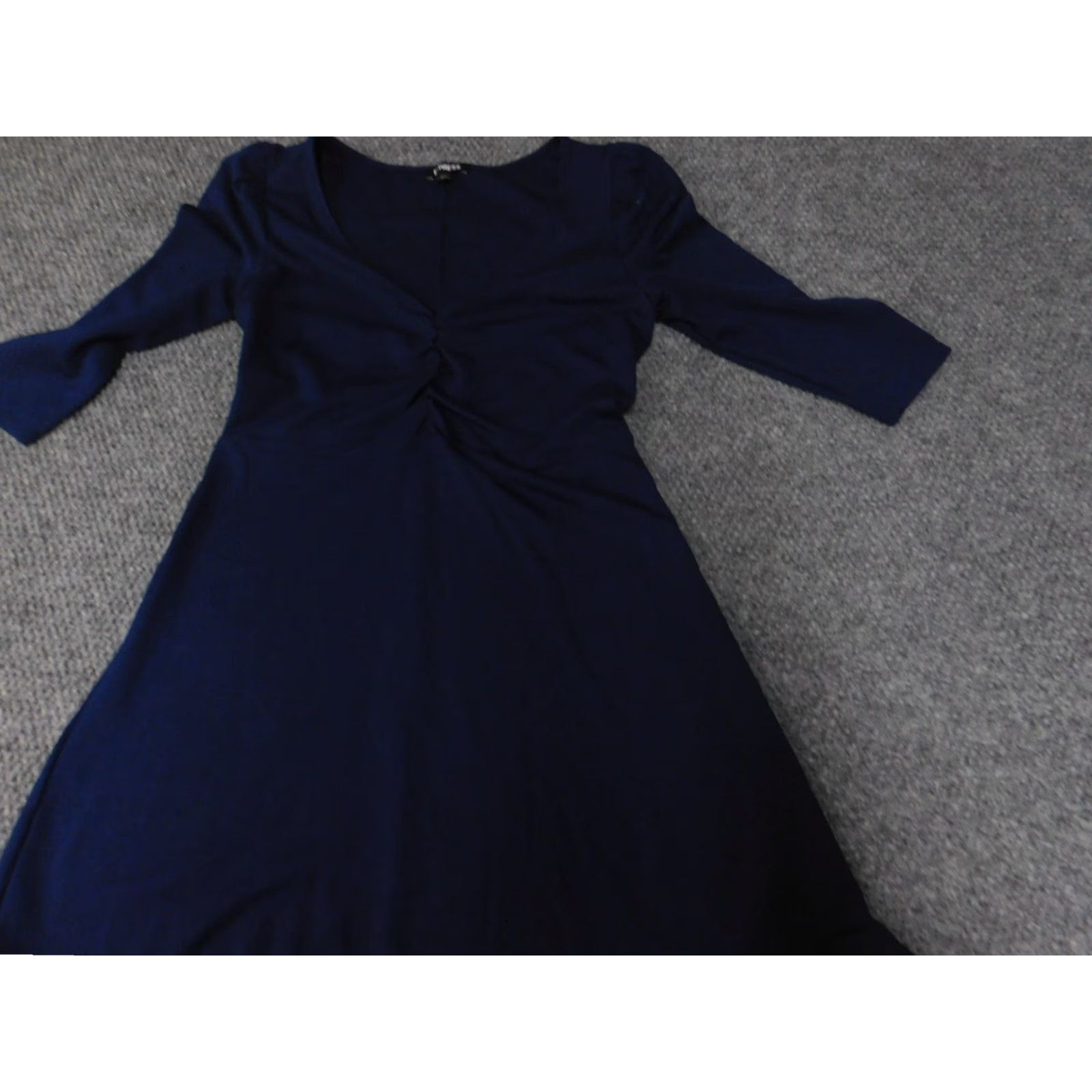 Express Express Dress Women Long A-Line Blue Medium M Rayon Stretch Casual Classic Dolman Sleeve Crew Neck Pullover Solid Size M / US 6-8 / IT 42-44 - 3 Thumbnail