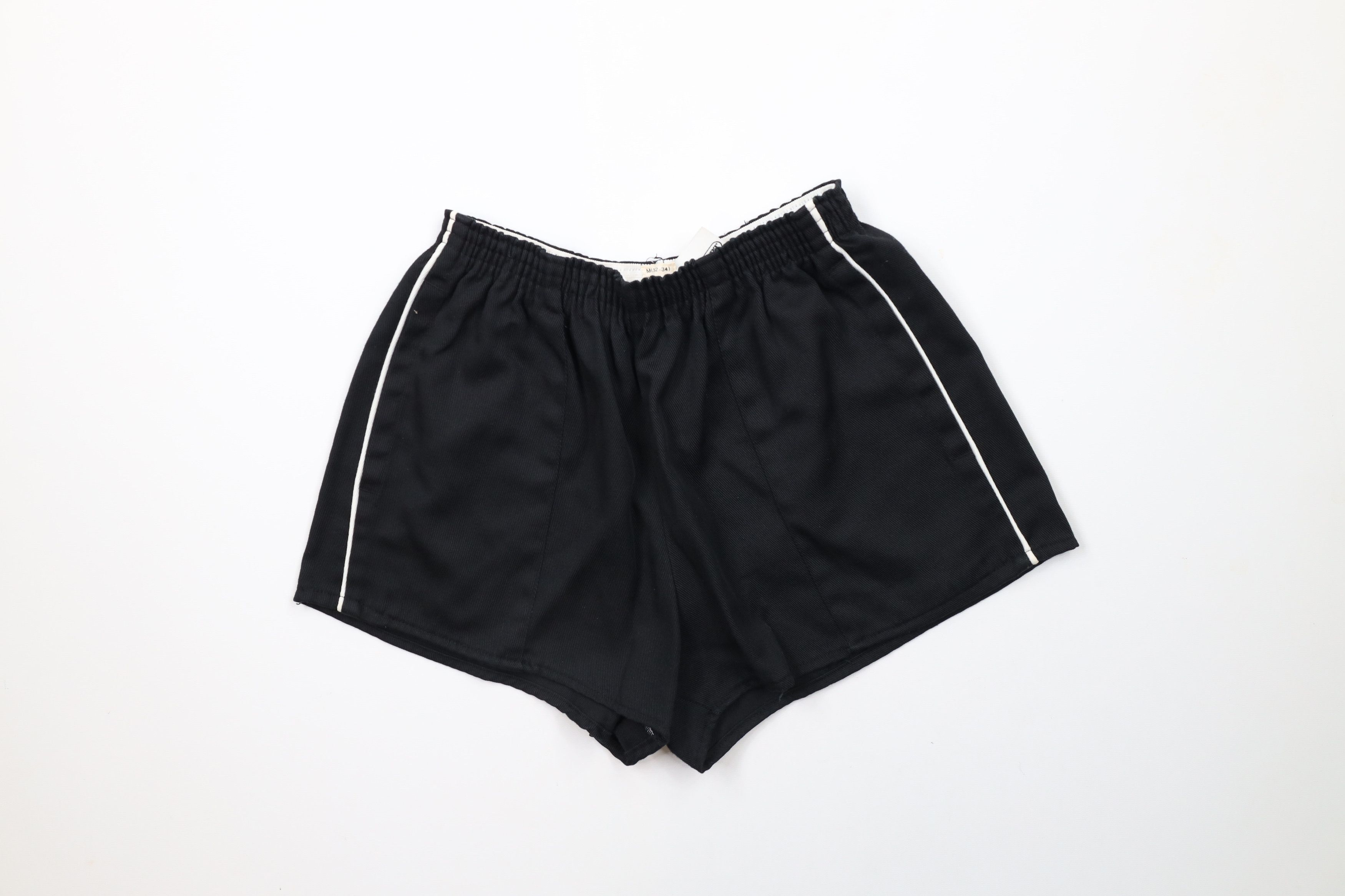 Vintage Vintage 70s Streetwear Running Short Shorts Black USA Size 23" - 1 Thumbnail