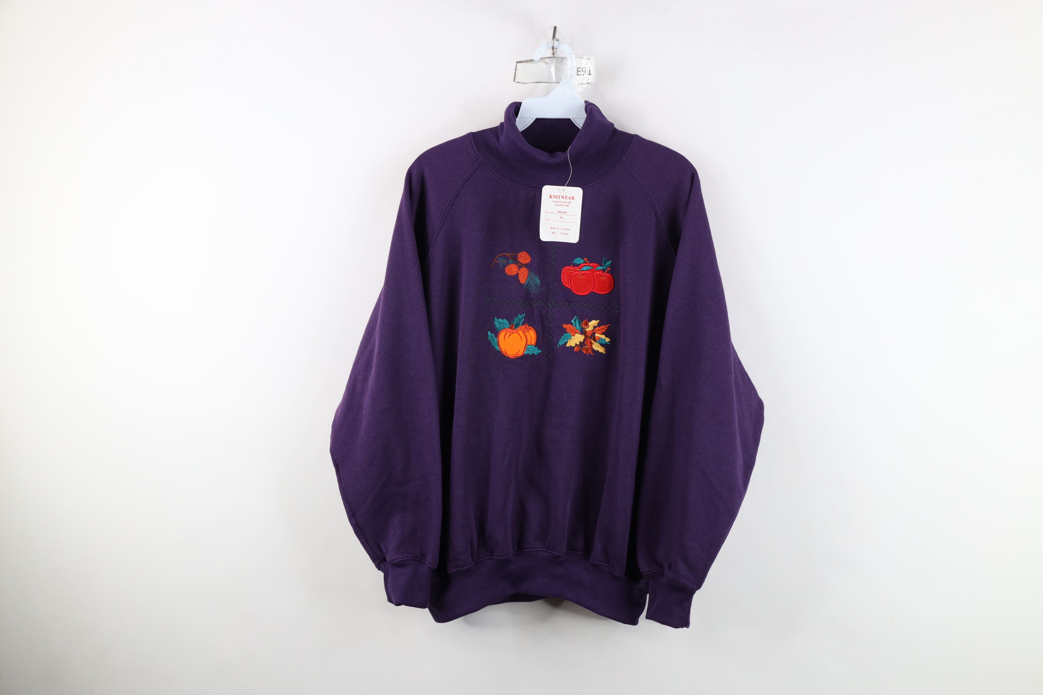 Vintage Deadstock Vintage 90s Streetwear Fall Turtleneck Sweatshirt Size L / US 10 / IT 46 - 1 Thumbnail
