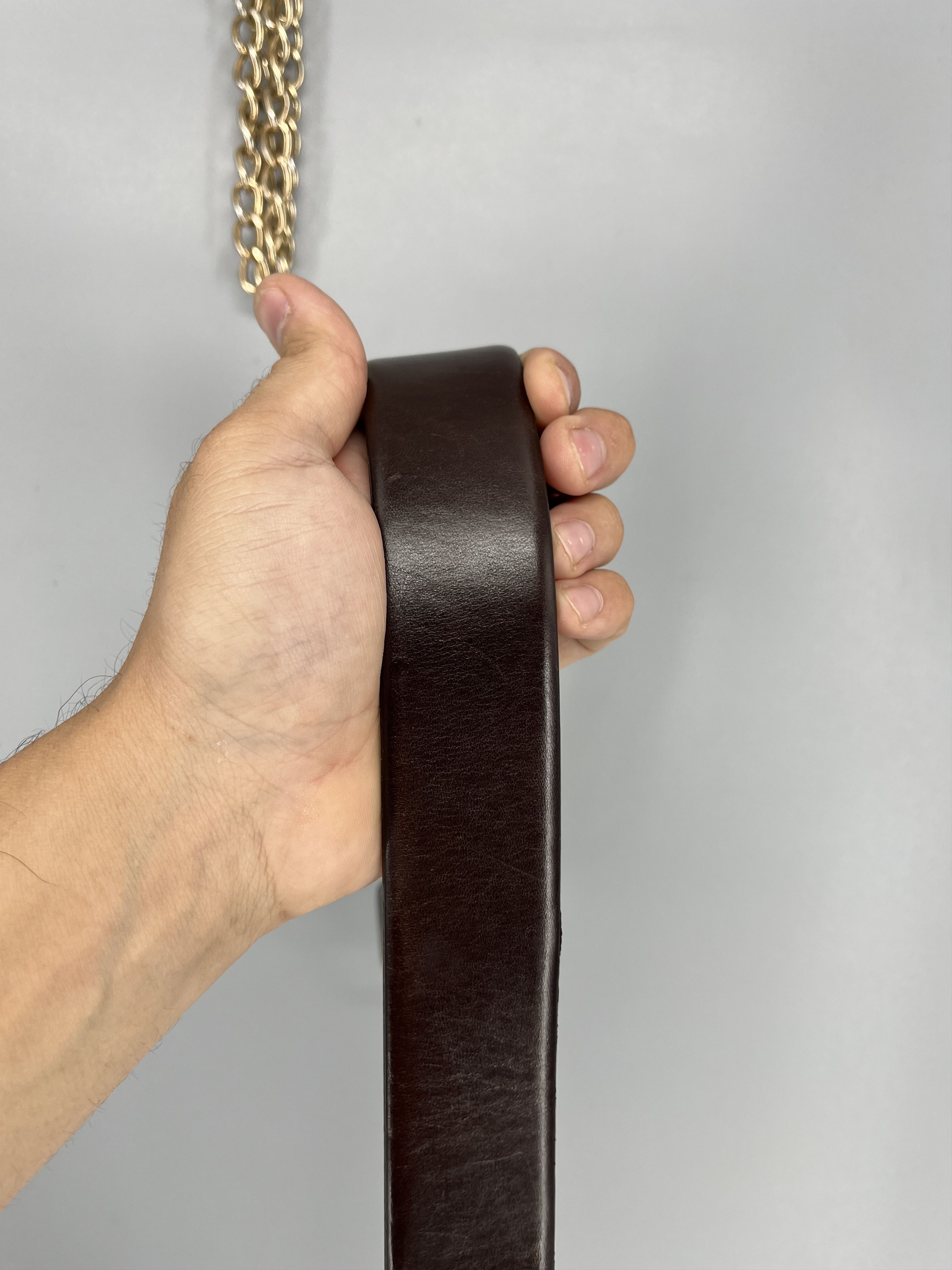 Hugo Boss Hugo Boss Brandon Handmade Dark Brown Leather Belt Men's Size ONE SIZE - 3 Thumbnail