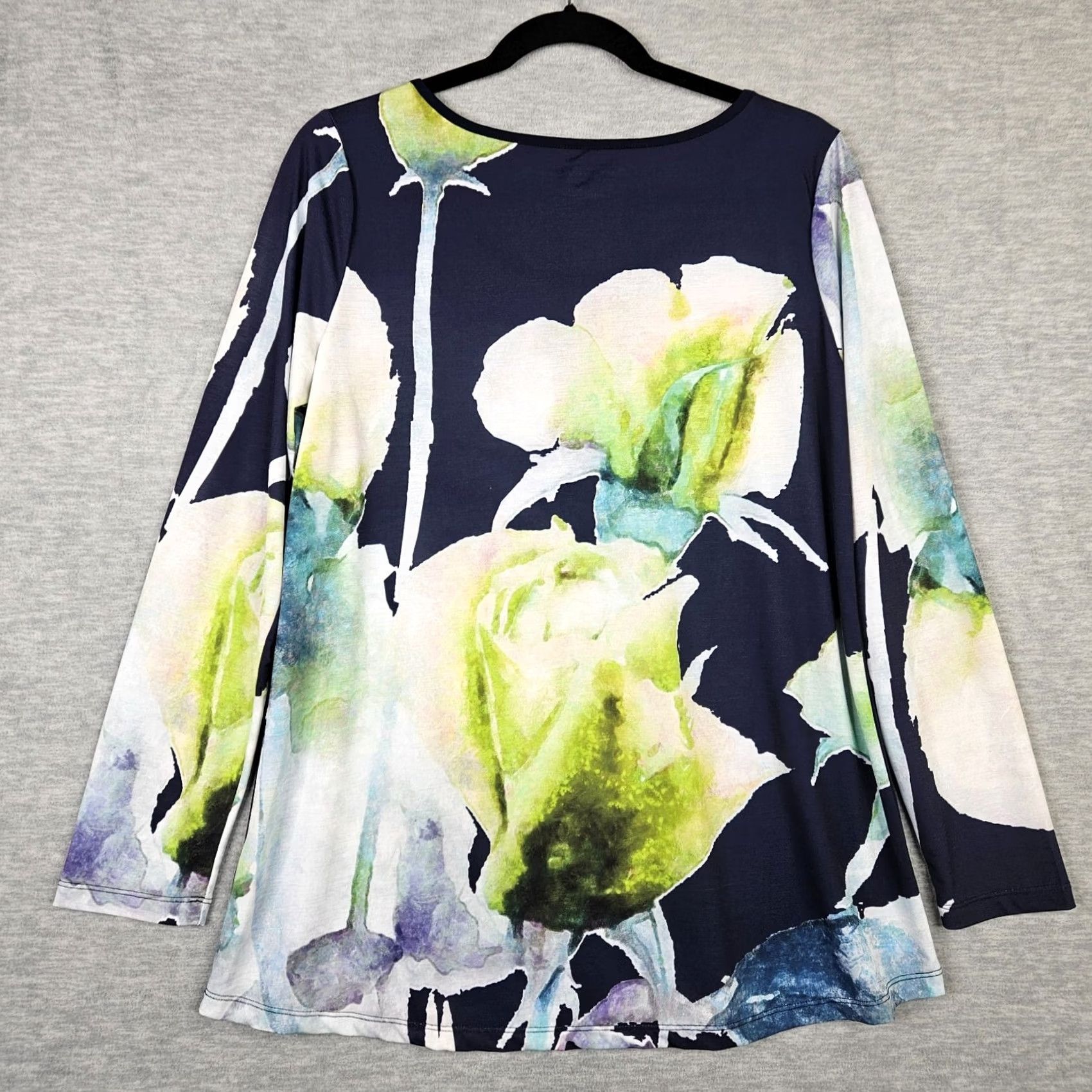 Soft Surroundings Soft Surroundings Tunic Top Size M Floral Printed Long Sleeve Round neck T-Shirt Size M / US 6-8 / IT 42-44 - 5 Thumbnail