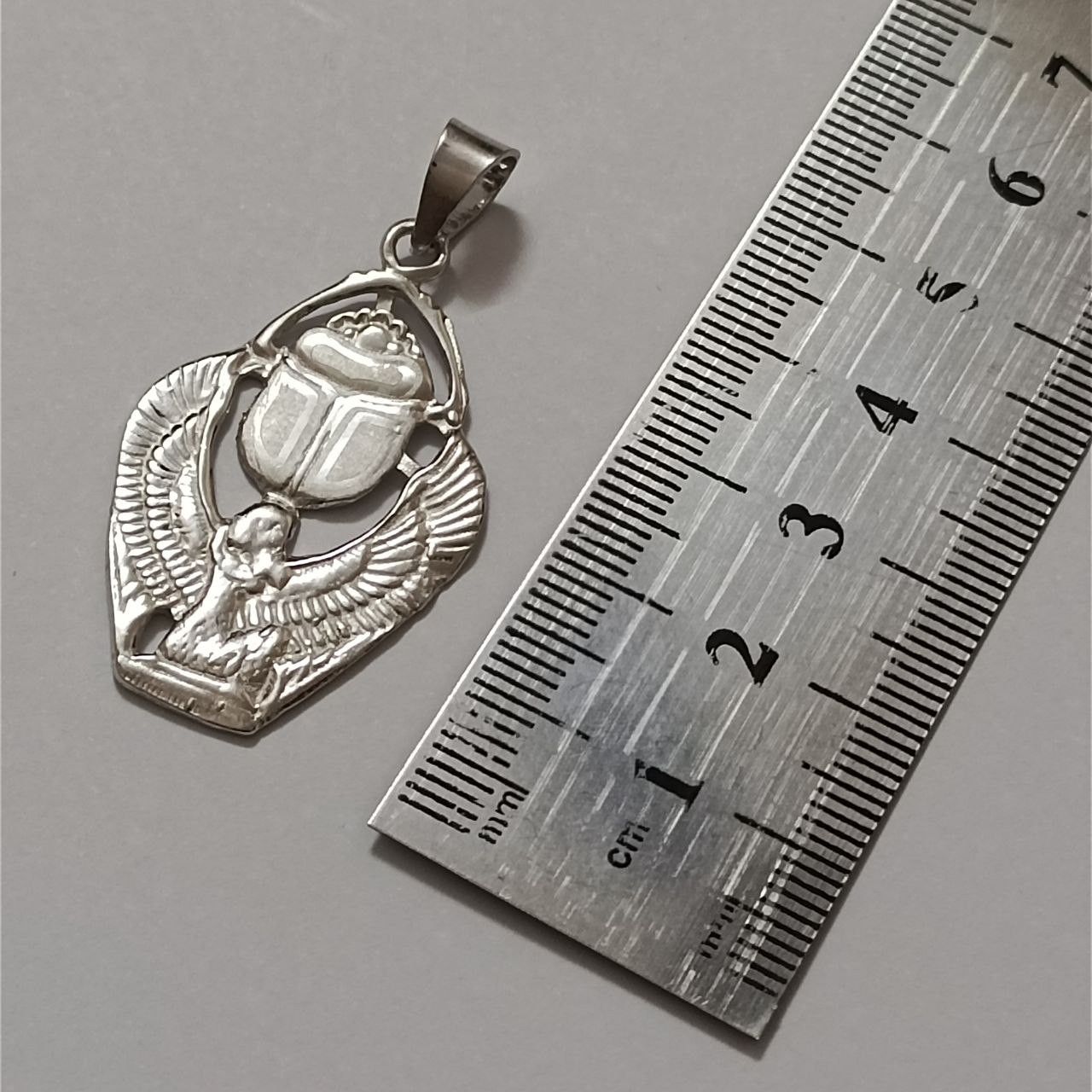 Sterling Silver Sterling silver 925 pendant with Egyptian scarab beetle Size ONE SIZE - 4 Thumbnail