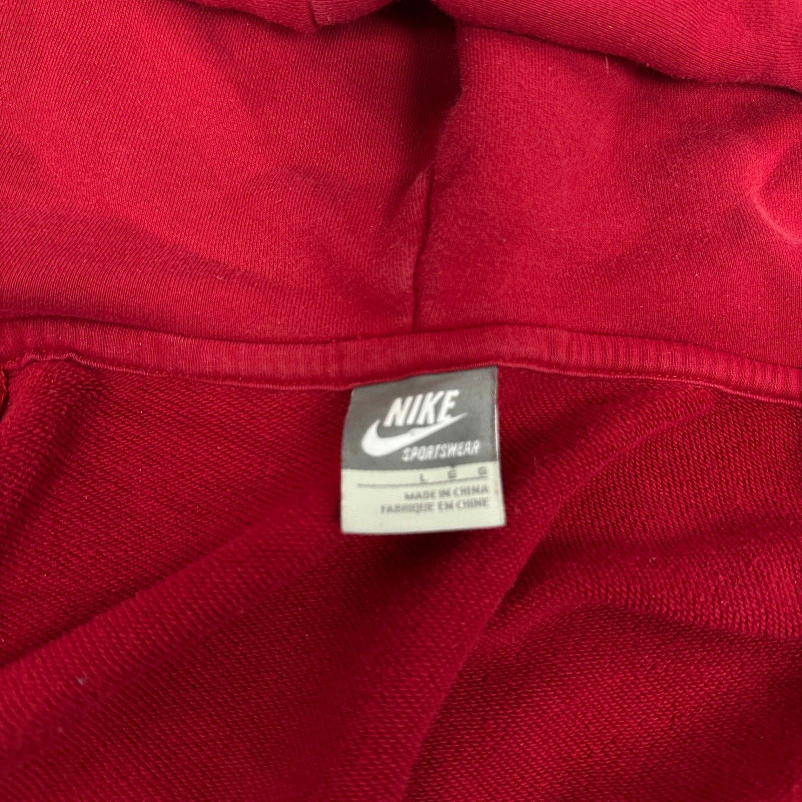 Nike Nike Sportswear Hoodie Mens Large Red Zip Up "N S E W" Size US L / EU 52-54 / 3 - 3 Thumbnail