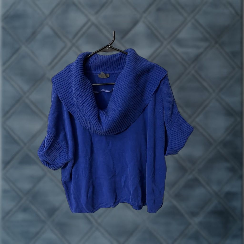 Kenneth Cole Kenneth Cole Womens Blue Cowl Neck Knit Top Medium Size Pullover Sweater Size M / US 6-8 / IT 42-44 - 1 Thumbnail