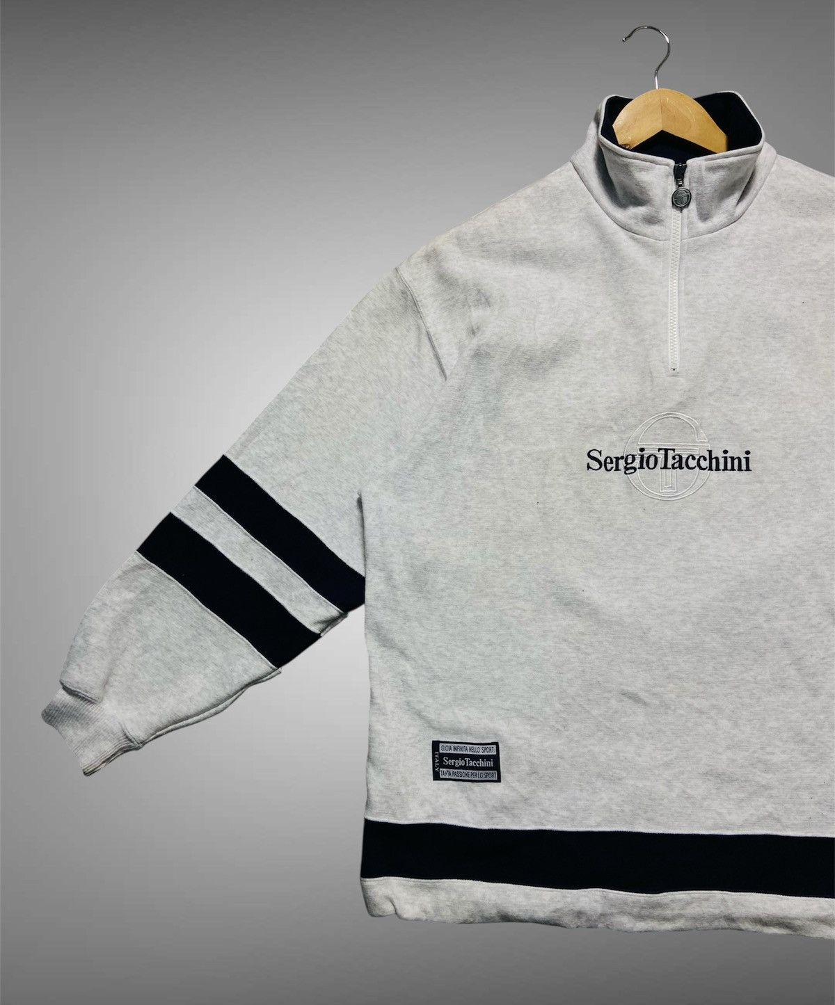Sergio Tacchini Vintage Sergio Tacchini Half Zipper Seeatshirt Size US L / EU 52-54 / 3 - 4 Thumbnail