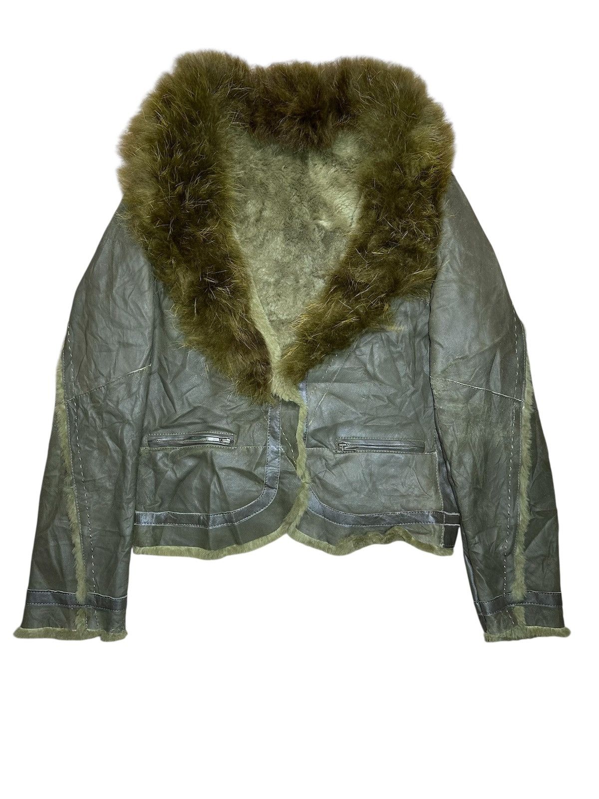 Vintage Renault Fur Collar Leather Jacket Size M / US 6-8 / IT 42-44 - 1 Thumbnail