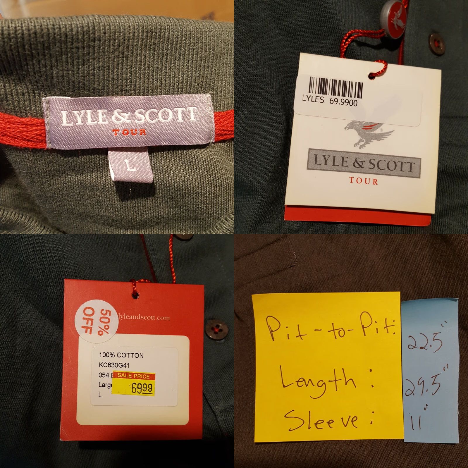 Lyle & Scott VINTAGE Lyle & Scott Golf Polo Shirt Forest Green Size L Men Regular Short Sleeve Collared Button - Knit Cotton All Seasons Logo Embroidered Size US L / EU 52-54 / 3 - 8 Thumbnail