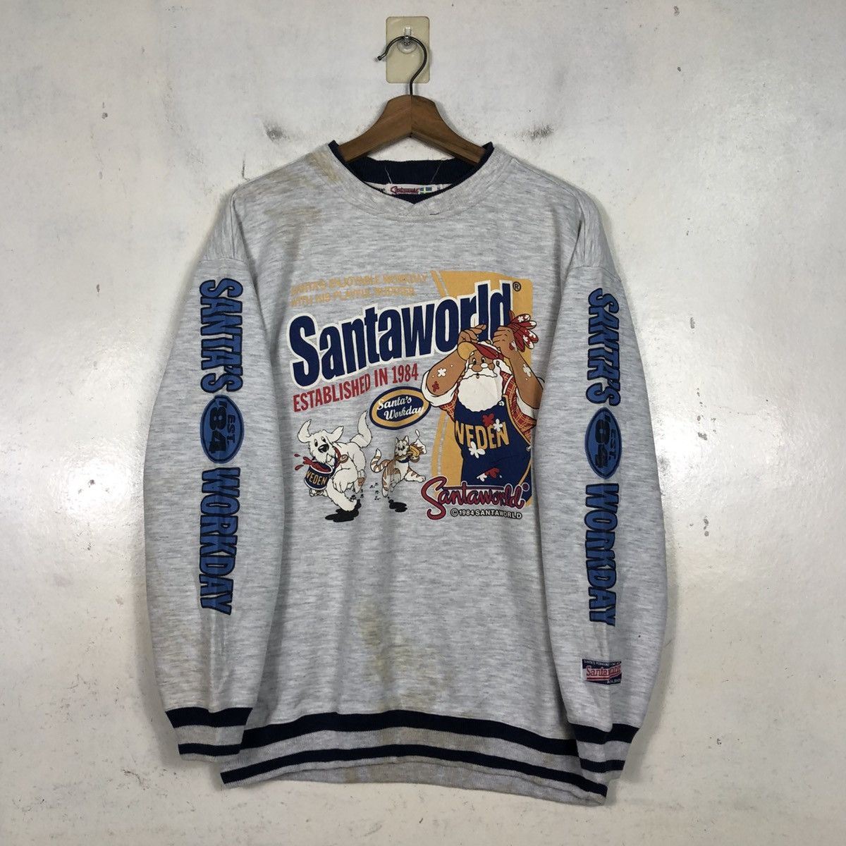 Japanese Brand 📌Vintage Sweatshirt Crewneck Santaworld Big Logo Cartoon Size US L / EU 52-54 / 3 - 10 Thumbnail