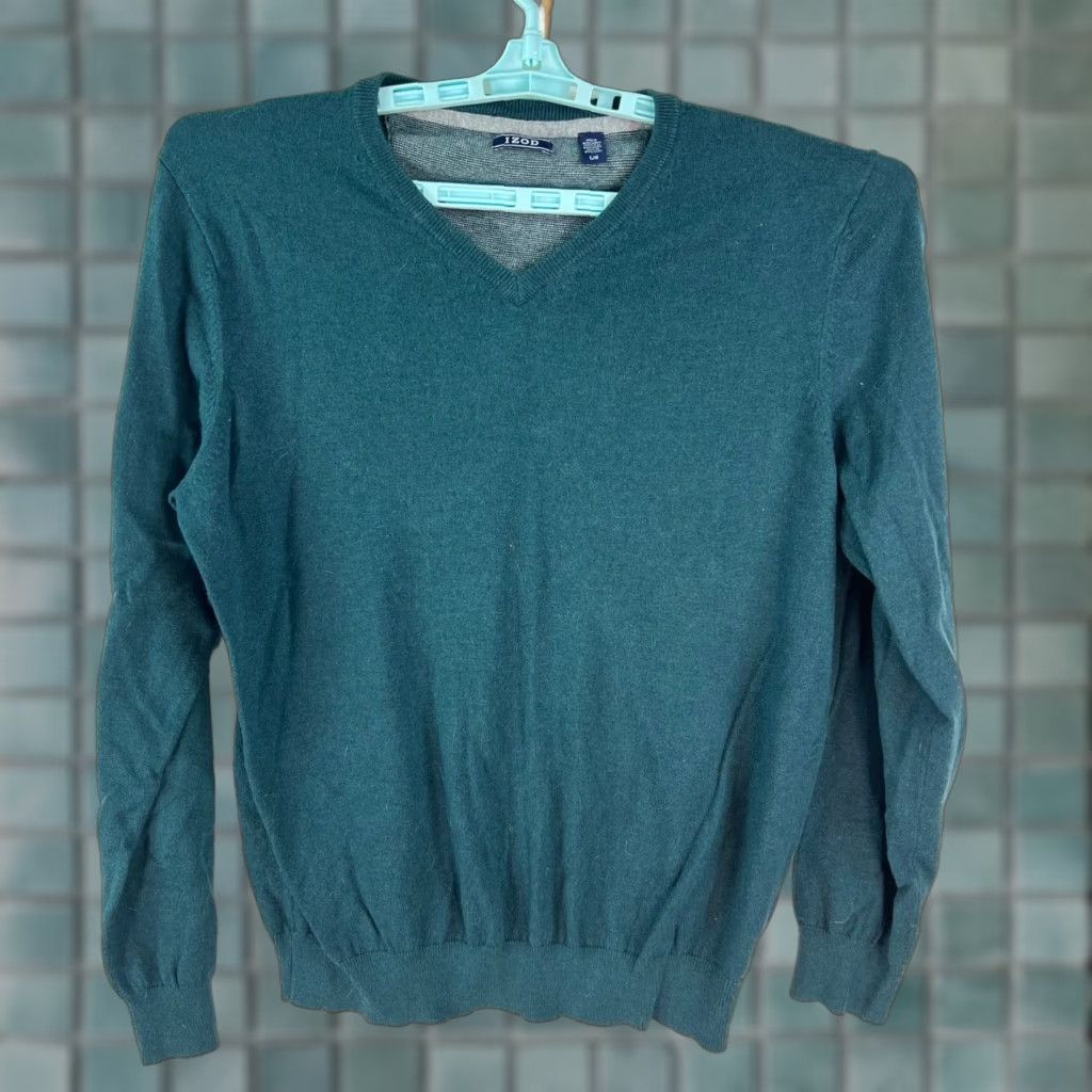 Izod Izod Mens Blue Pullover Sweater Long Sleeve Knitted Size L Casual Classic 90s Mens Knit Cotton Zipper Collared Size US L / EU 52-54 / 3 - 1 Thumbnail