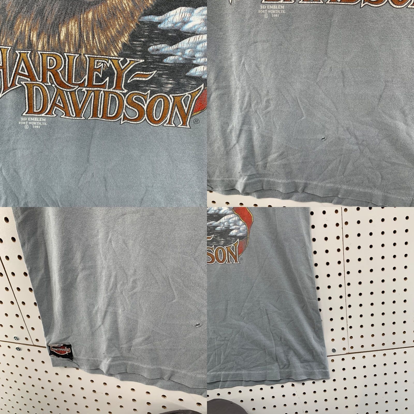 Harley Davidson VINTAGE Harley-Davidson 3D Emblem Wolf T Shirt Leader of the Pack Gray Men L Short Sleeve Crew Neck Graphic Print Logo 90s Bikes Animal 1990s Womens? Size US L / EU 52-54 / 3 - 8 Thumbnail