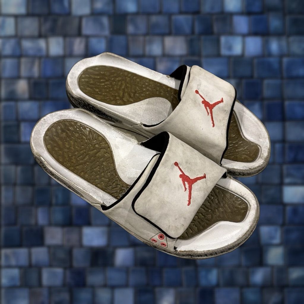 Jordan Brand Jordan 3 Slide White Cement 2014 Lifestyle Slide Sandal Mens 9 428789-106 FLAWS Size ONE SIZE - 1 Thumbnail