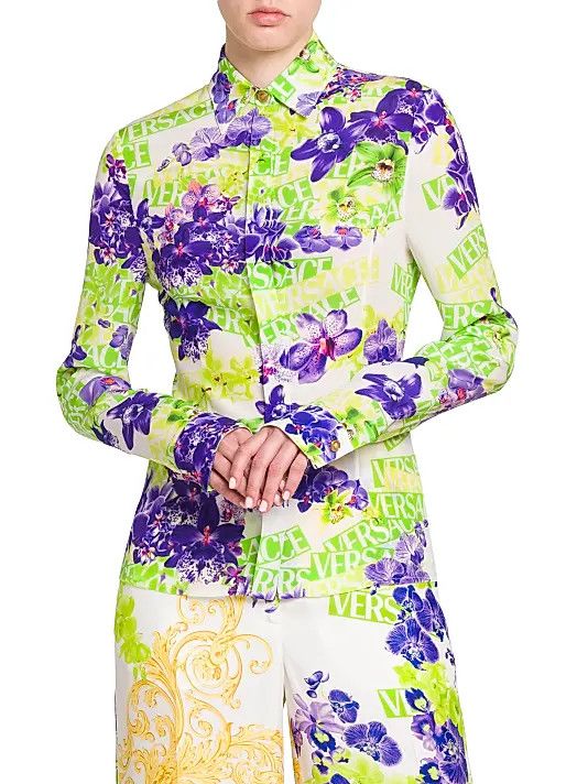 Versace o1y0226 Silk Shirt in Multicolor Size XS / US 0-2 / IT 36-38 - 2 Thumbnail