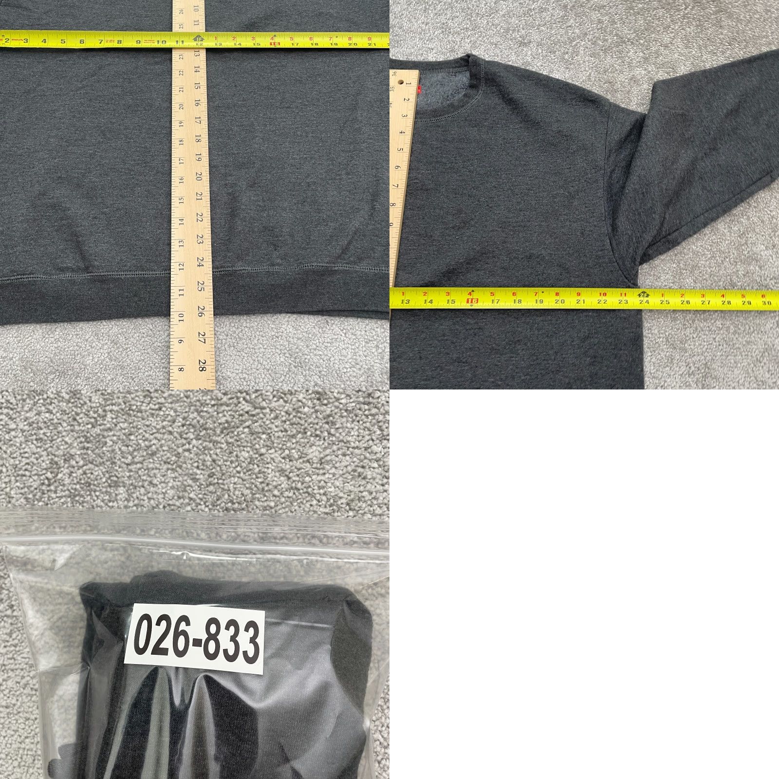 Hanes Hanes Pullover Sweatshirt Mens Large Gray Cotton Polyester Crew Neck Fleece Casual Outdoor Size US L / EU 52-54 / 3 - 8 Thumbnail