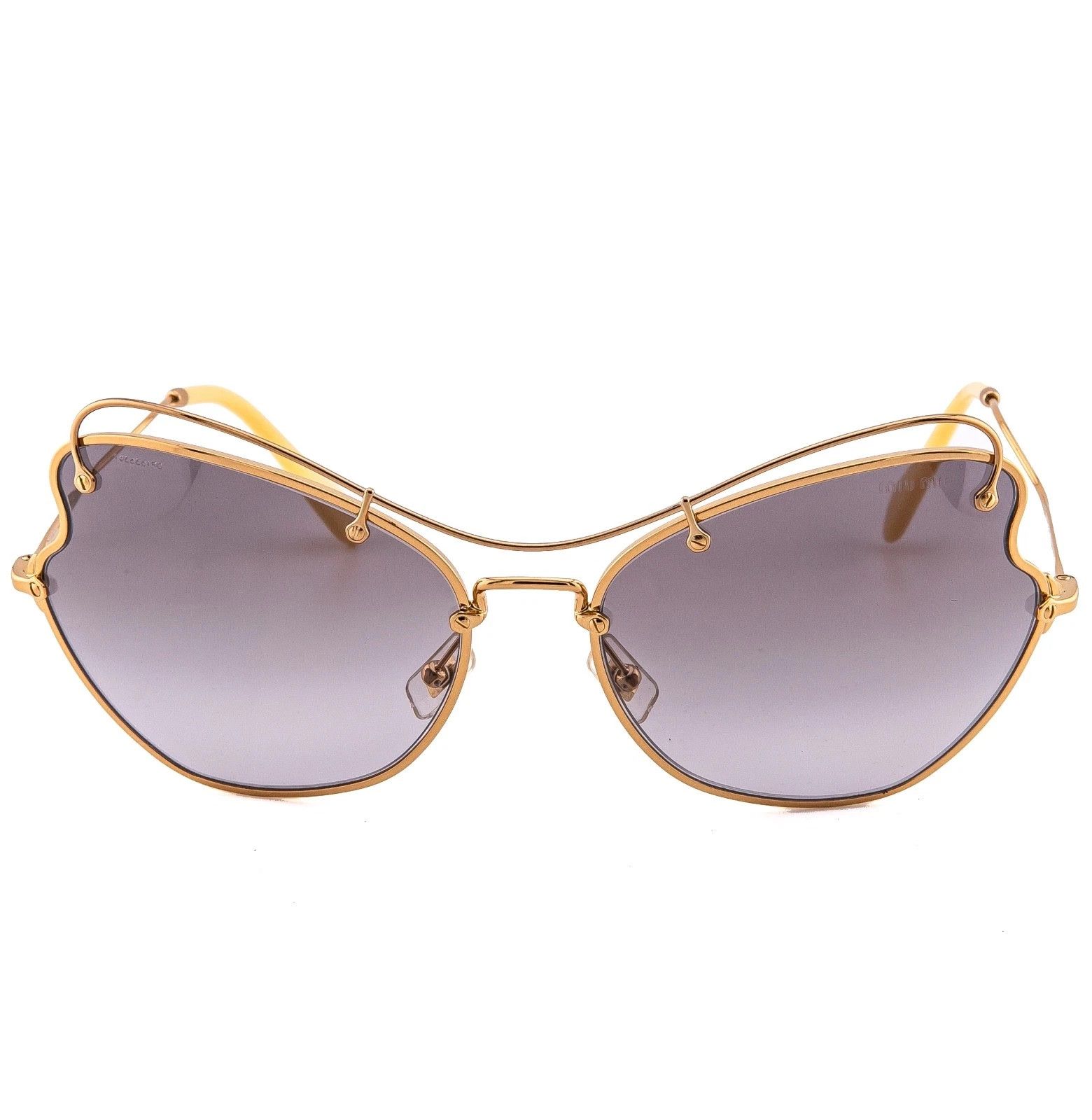 Miu Miu MIU MIU MU56RS SCENIQUE Oversized 56R Grey Yellow Sunglasses Size ONE SIZE - 2 Thumbnail