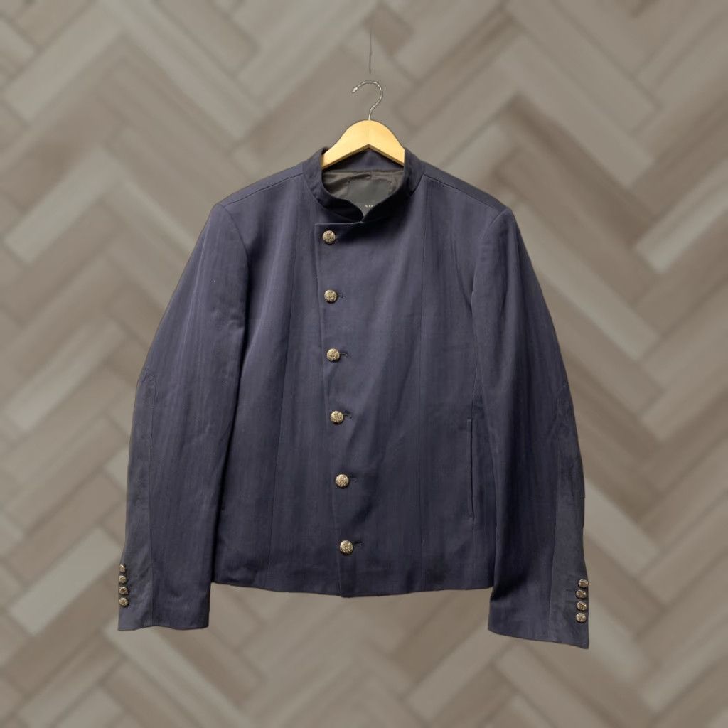 Zara Zara Man Blazer Jacket Navy Blue Slim Fit 42 Textured Tweed Notch Lapel Six-Button Front Single-Breasted Sports Coat Mens Size 42 Size 42R - 1 Thumbnail