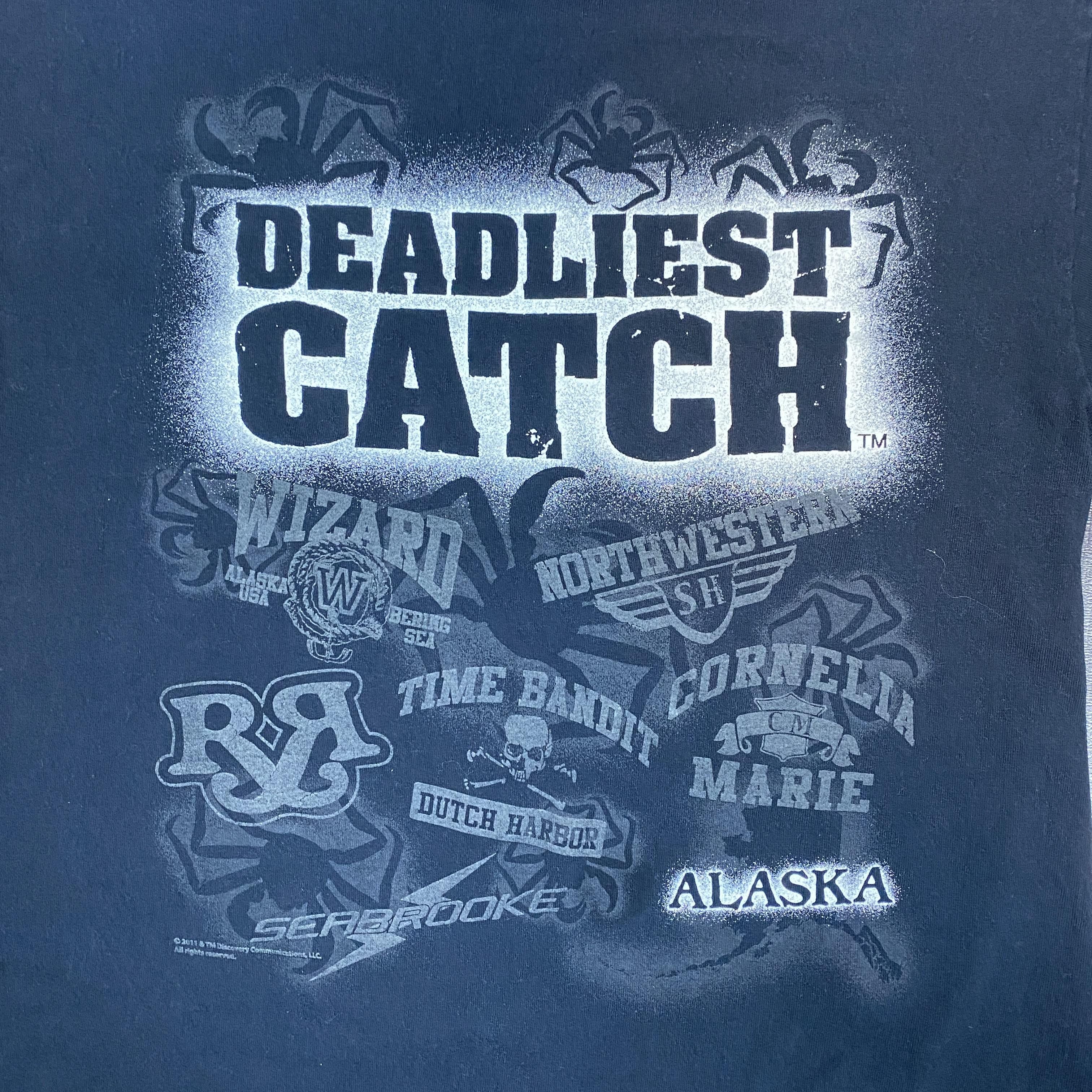 Vintage Vintage Y2K Deadliest Catch Alaska T-Shirt Medium Black Size US M / EU 48-50 / 2 - 5 Thumbnail