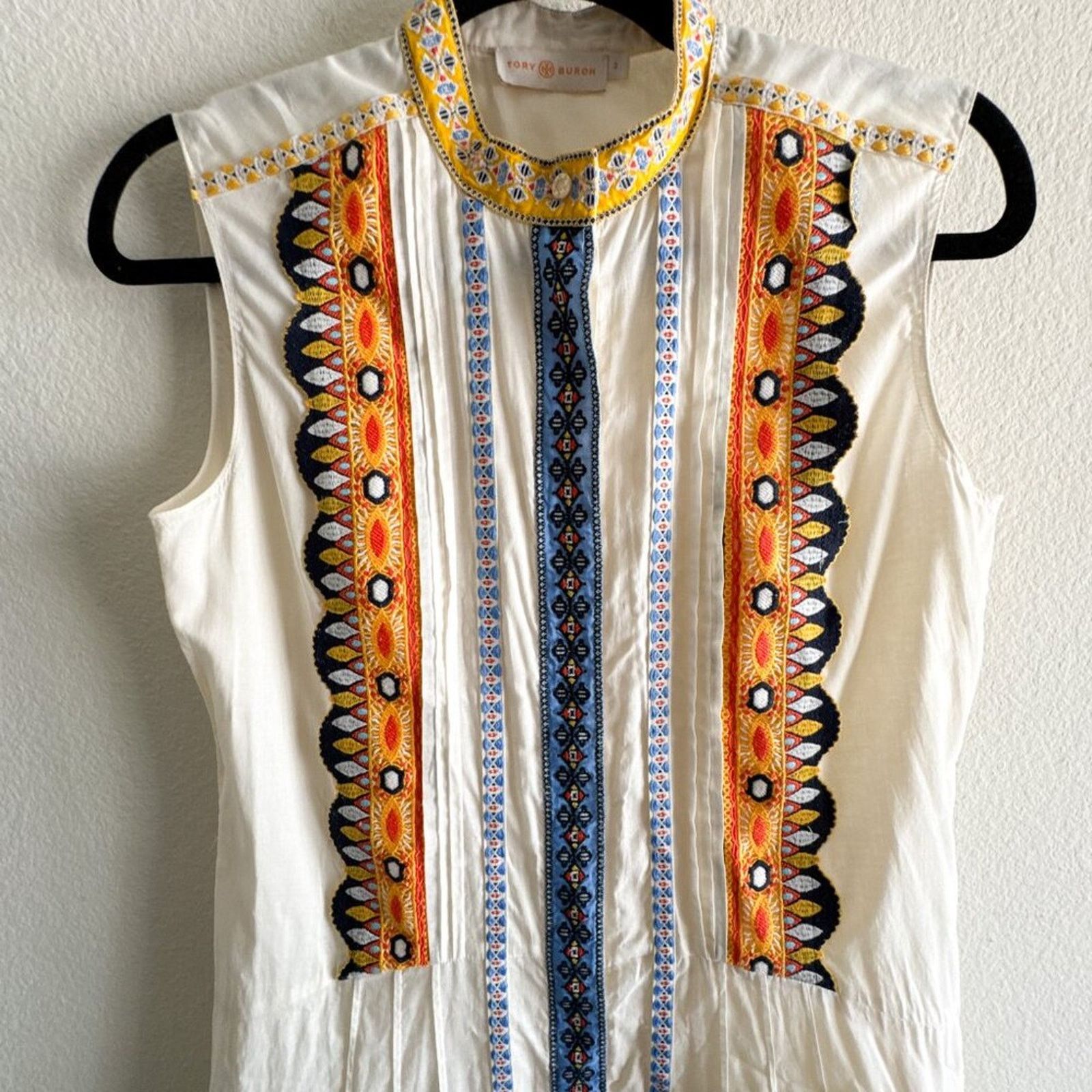 Tory Burch Tory Burch Embroidered Adriana Fit & Flare Dress Size 2 Size XS / US 0-2 / IT 36-38 - 5 Thumbnail