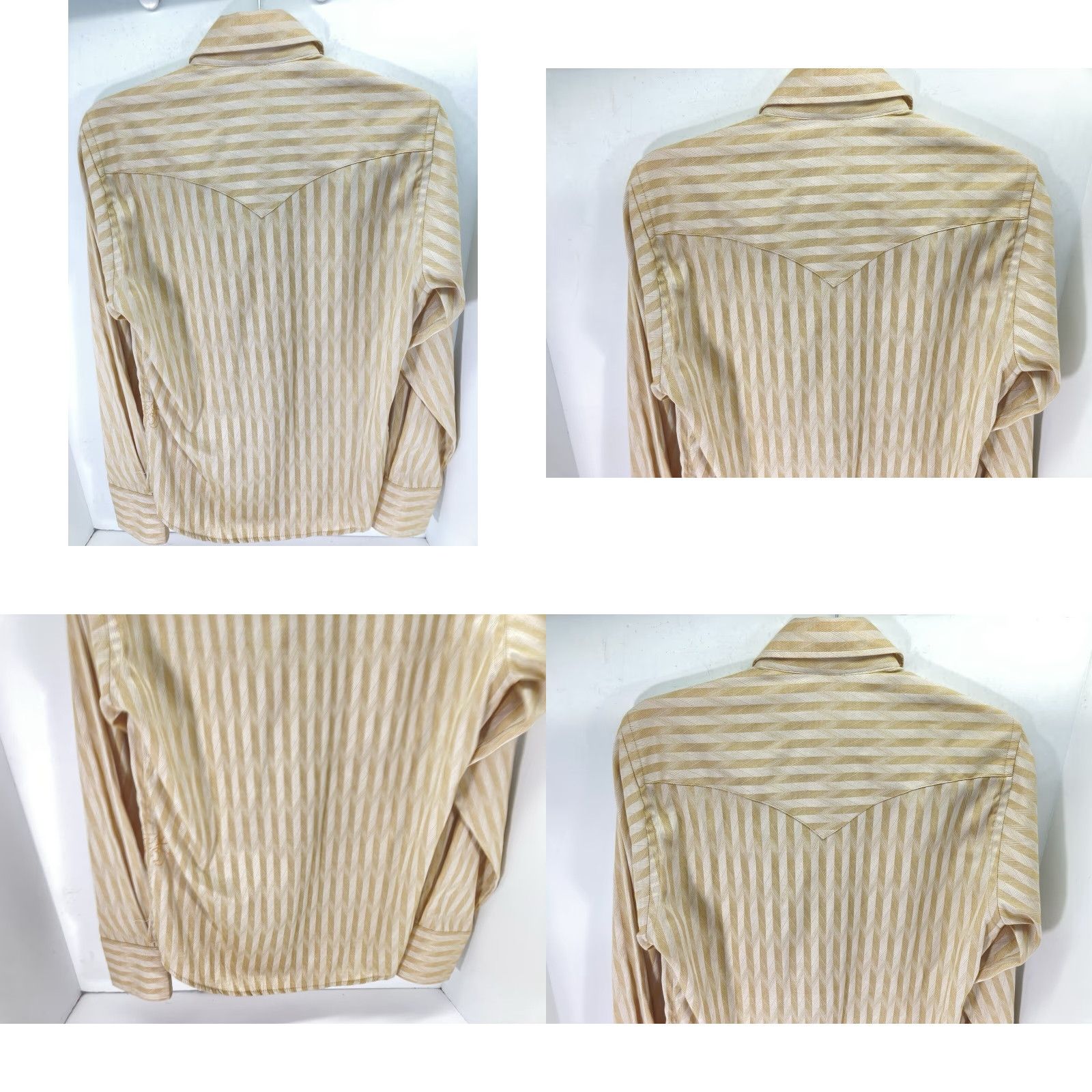 Equipment VINTAGE Cowboy Equipment Pearl Snap Shirt Men S Gold Stripe Western Embroidered Long Sleeve Snap Shirt Mens Gold Western Embroidered Size US S / EU 44-46 / 1 - 8 Thumbnail