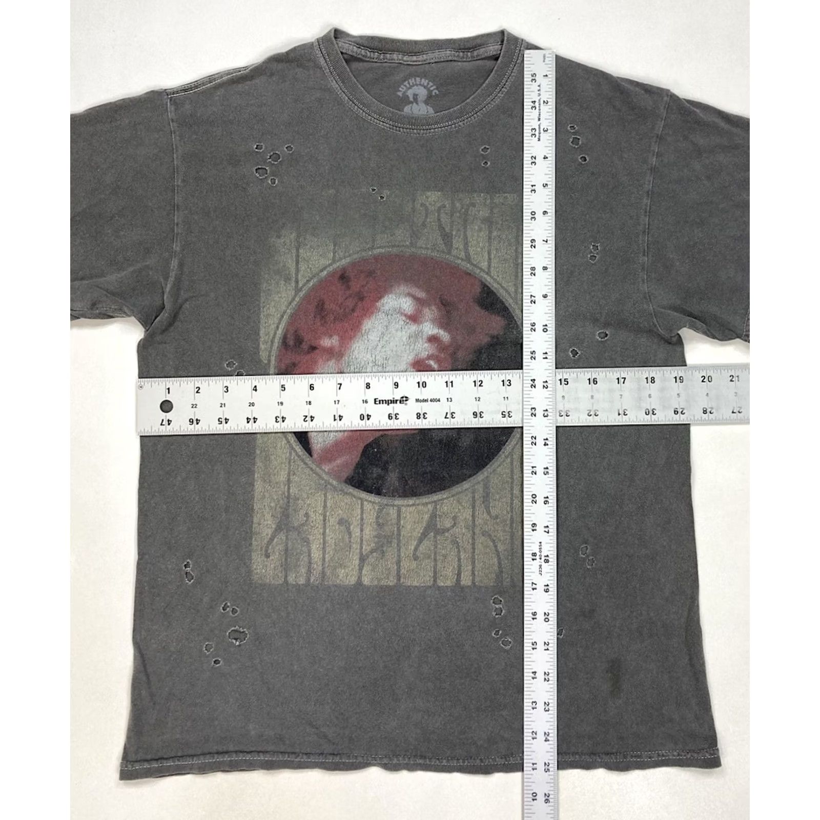 Vintage VINTAGE Jimi Hendrix Graphic T-shirt Women Medium Gray Distressed Short Sleeve Music Size M / US 6-8 / IT 42-44 - 6 Thumbnail