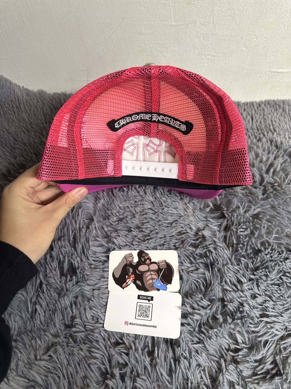 Chrome Hearts Chrome Hearts Cemetery Triple Cross Trucker Hat Pink Size ONE SIZE - 3 Thumbnail
