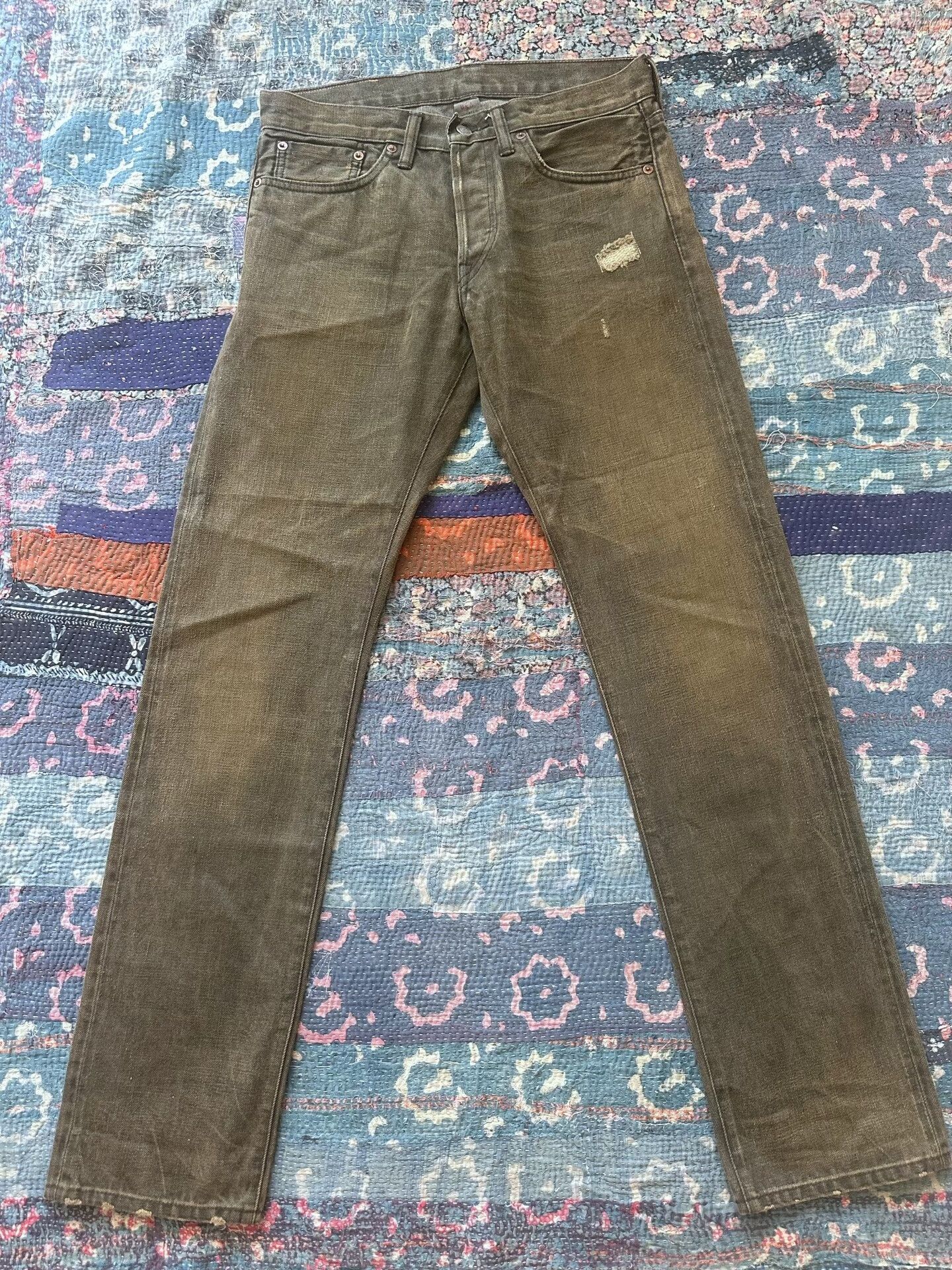 RRL Ralph Lauren distressed slim fit washed denim jeans Size US 30 / EU 46 - 1 Thumbnail
