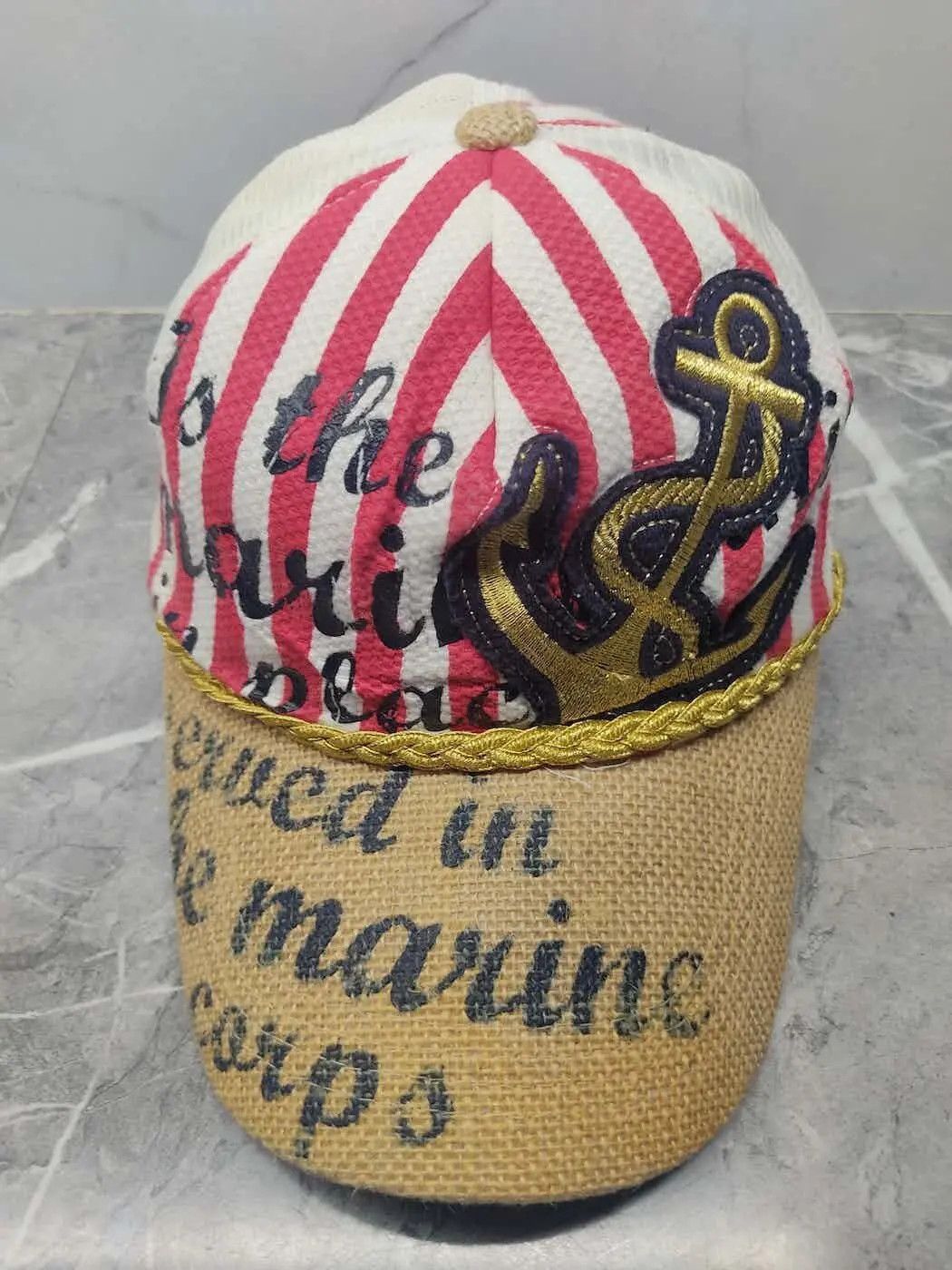 image of Vintage Tnc Marine Distressed Trucker Hat Cap in Mix, Men's