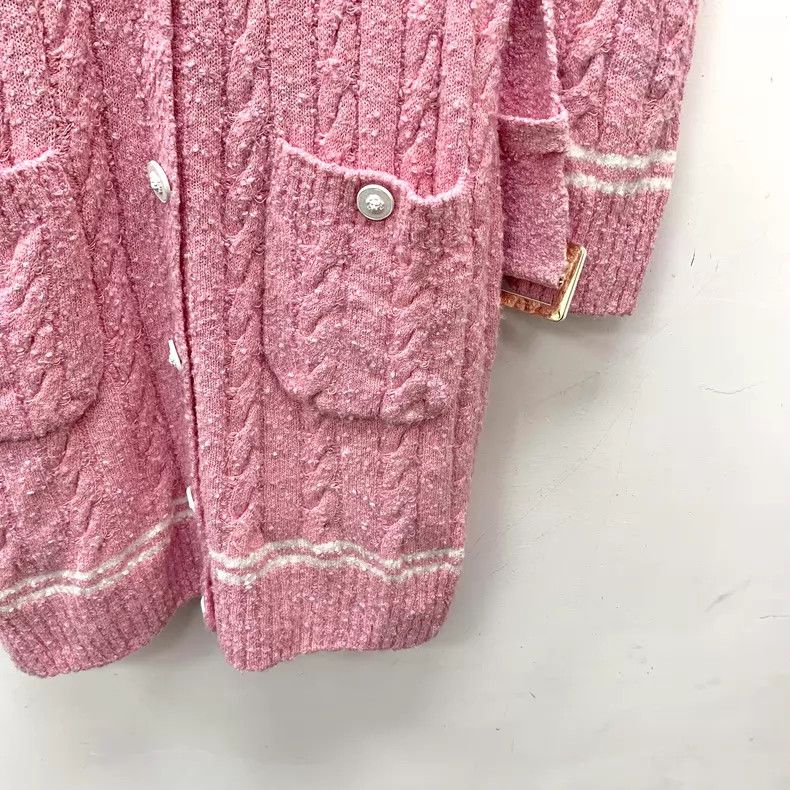 Chanel Chanel Light pink twisted flower V-neck single-breasted lo Size XS / US 0-2 / IT 36-38 - 5 Thumbnail