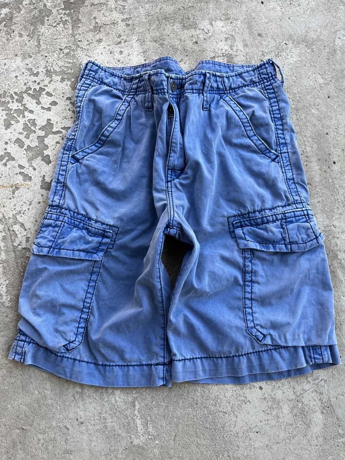 Japanese Brand × True Religion Vintage TRUE RELIGION Faded Distressed Cargo Y2K Shorts Size US 34 / EU 50 - 2 Thumbnail