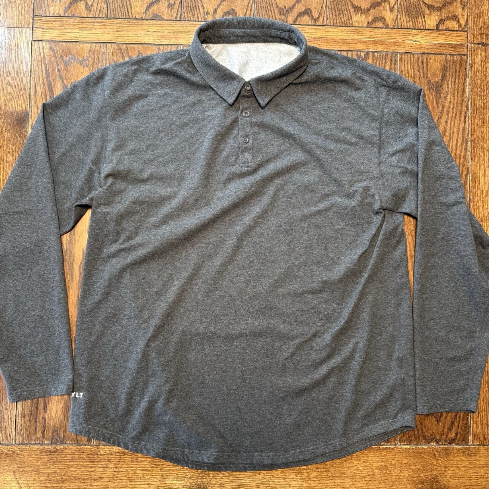Vintage BYLT Lux Long Sleeve Performance Polo Shirt MEN 2XL Gray Cotton Stretch Polo Mens Golf All Seasons Breathable Classic Modern Designer Sports Size US XXL / EU 58 / 5 - 2 Thumbnail