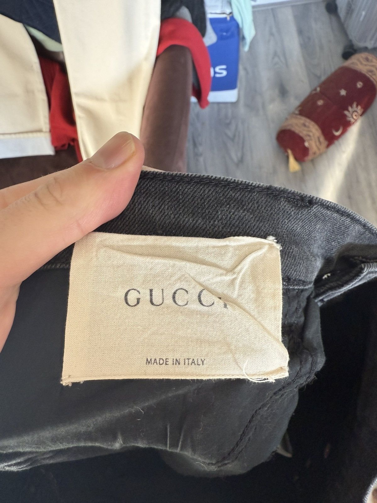 Gucci Slim Grey Jeans with Dragon Embroidery Size US 29 - 11 Thumbnail