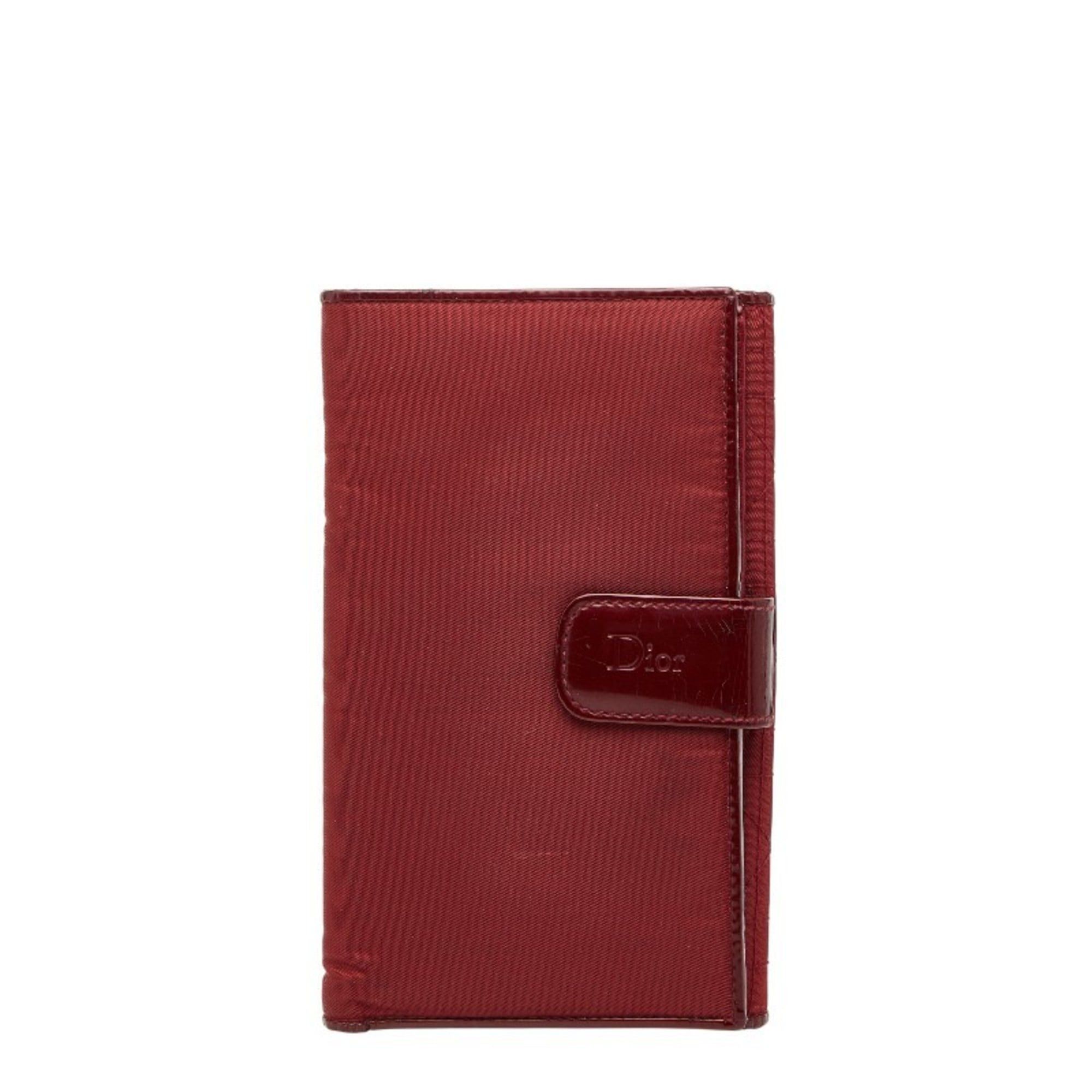 Dior Christian Dior Dior Cannage Stitch Long Wallet Red Nylon Leather Women's Size ONE SIZE - 1 Thumbnail