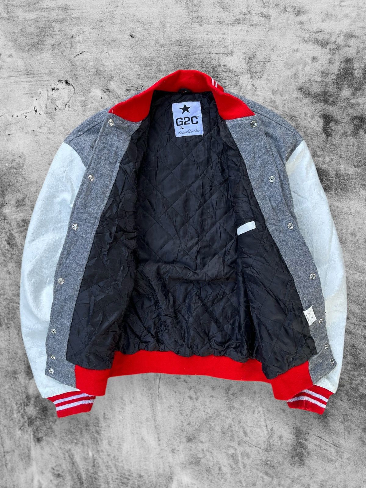 Hysteric Glamour × Japanese Brand × Vintage 🔥Vintage G2C by Andrew Donahue Leather Sleeve Varsity Jacket Size US XXL / EU 58 / 5 - 3 Thumbnail