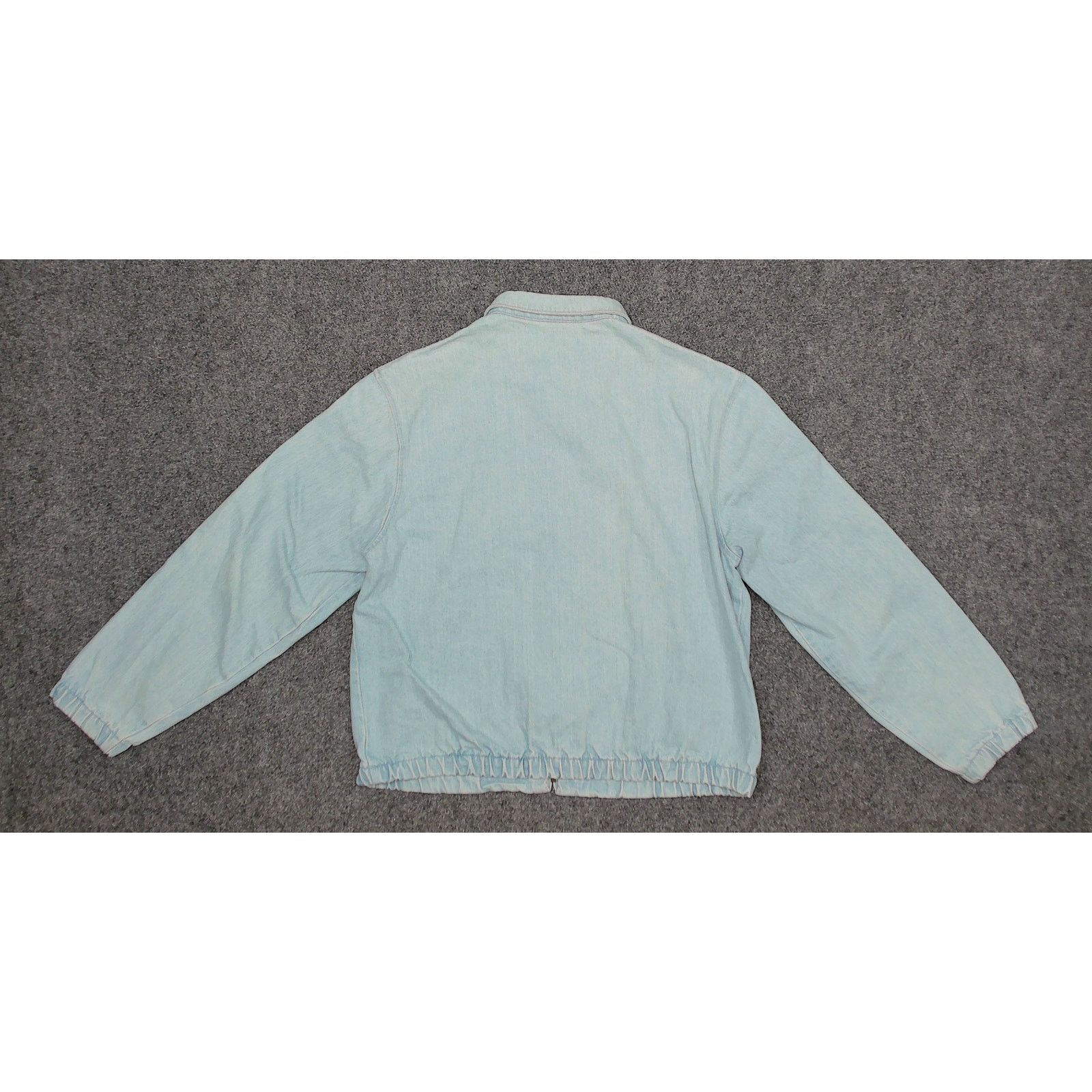 Vintage 0s Vintage Light Wash Denim Boxy Cropped Bomber Jacket Size US L / EU 52-54 / 3 - 6 Thumbnail