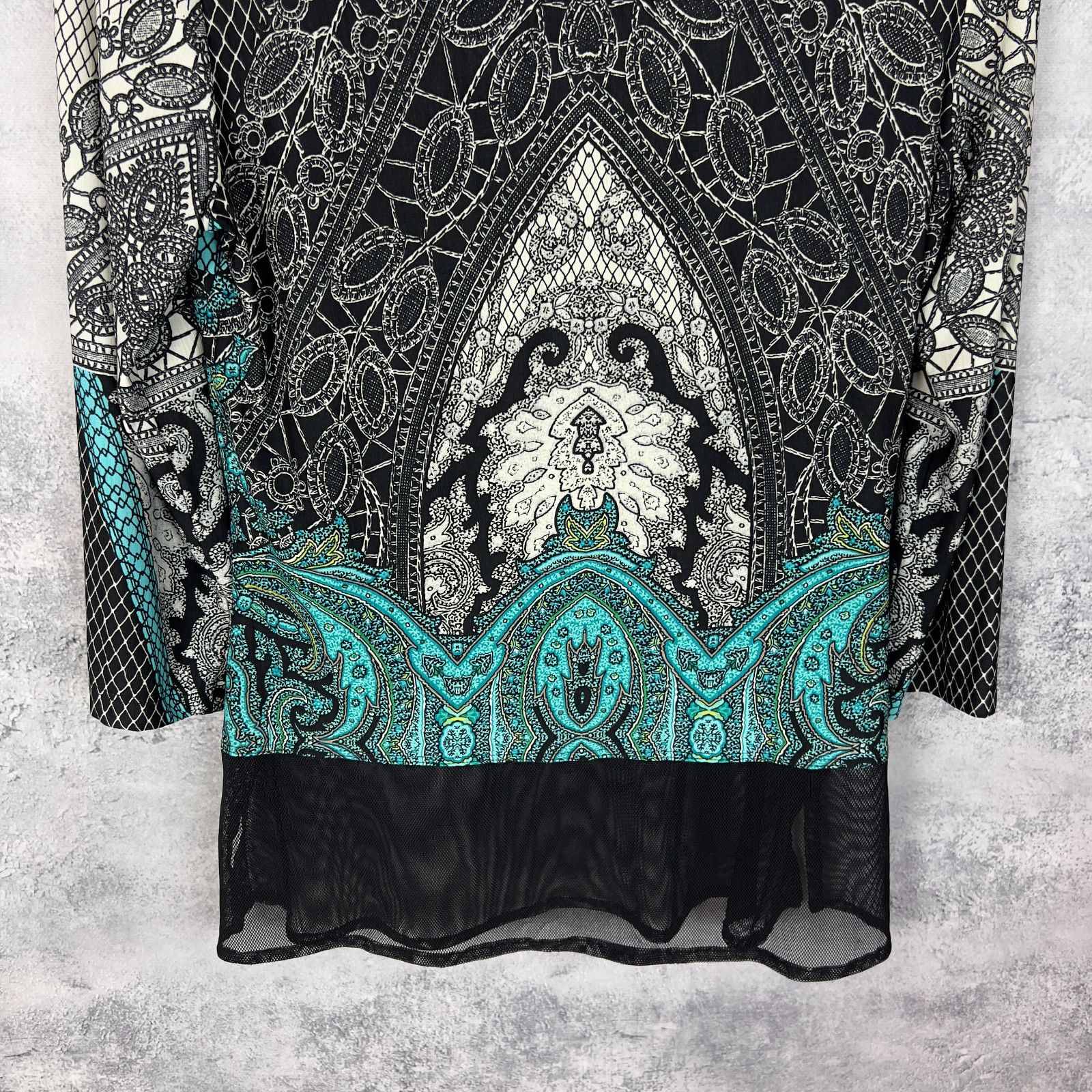 Frank Lyman Frank Lyman Blouse Women's Size USA 10 Multicolor V-Neck ` Size L / US 10 / IT 46 - 8 Thumbnail