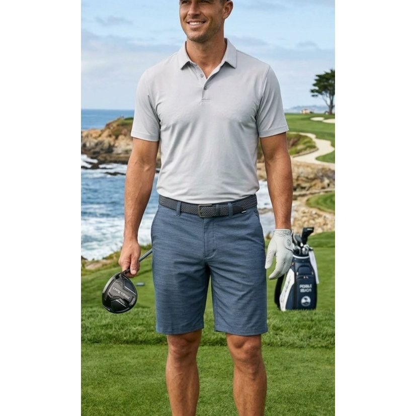 TravisMathew TravisMathew Performance Golf Shorts - Men's 32 - Blue Strip Size US 32 / EU 48 - 4 Thumbnail