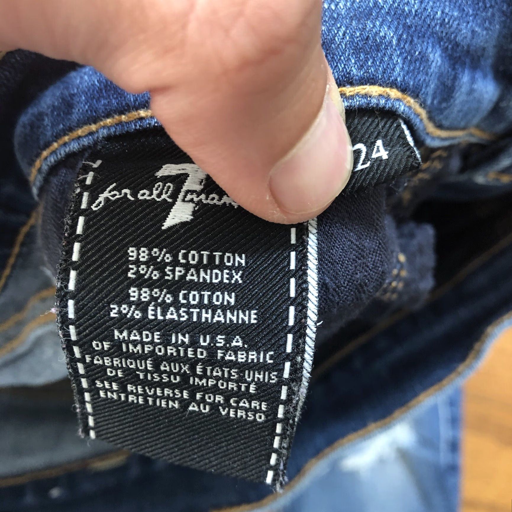 7 For All Mankind 7 for All Mankind Skinny Jeans Womens 24 X 27 Denim Blue Distressed Frayed Hem Super Slim 5-Pocket Button Logo Zip 27 Inseam Size ONE SIZE - 6 Thumbnail
