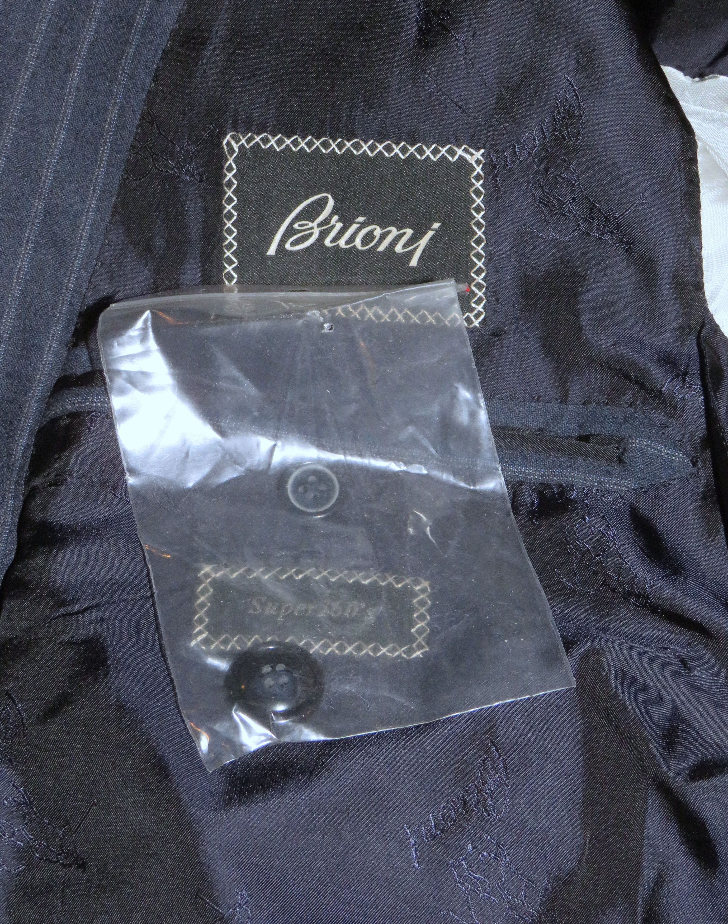 Brioni Nomentano Super 160 Custom Made Blue Striped Suit 42L NWT Size 42L - 20 Thumbnail