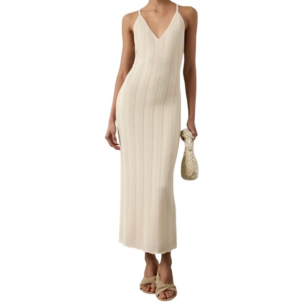 Ronny Kobo Ronny Kobo X RTR Crochet Knit Dress in Off-White, Size S Size S / US 4 / IT 40 - 2 Thumbnail
