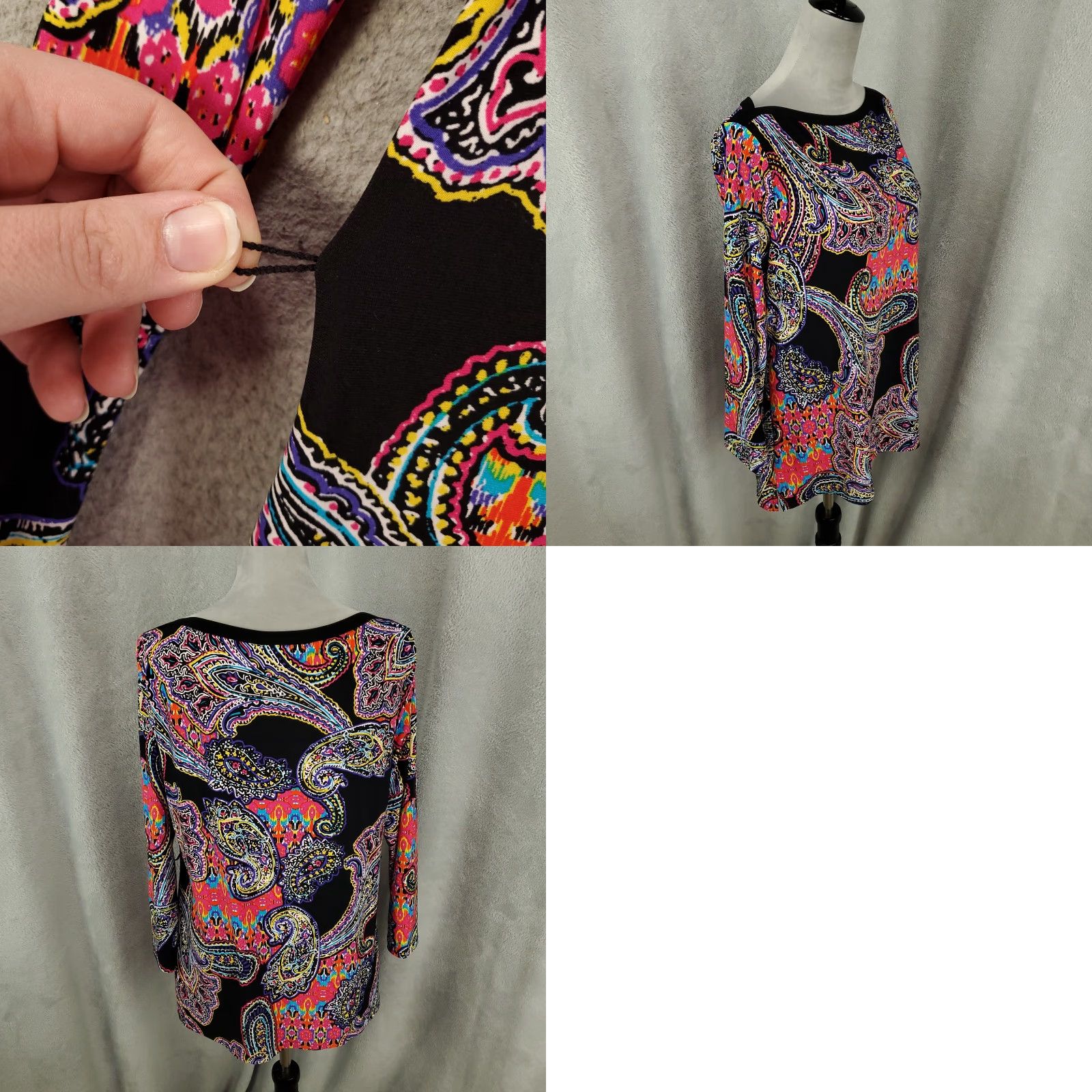 Ralph Lauren Lauren Ralph Lauren Top Womens Petite Large Multicolor Paisley LRL Pullover PL Size L / US 10 / IT 46 - 8 Thumbnail