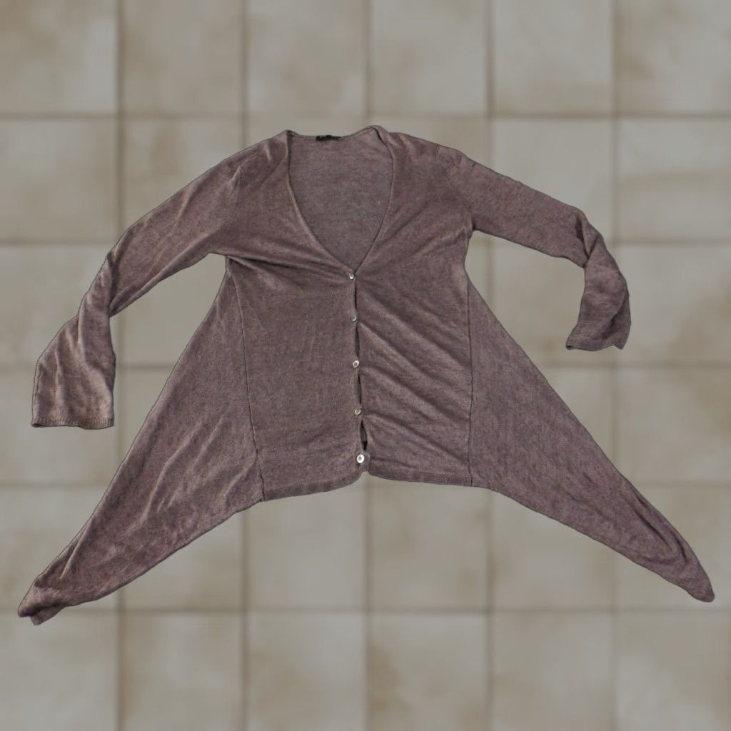 Eileen Fisher Eileen Fisher Cardigan Women’s Small Brown Linen Lightweight Knit Relaxed Crew Neck Pullover Open Accents Christmas Autumn Winter Size S / US 4 / IT 40 - 1 Thumbnail