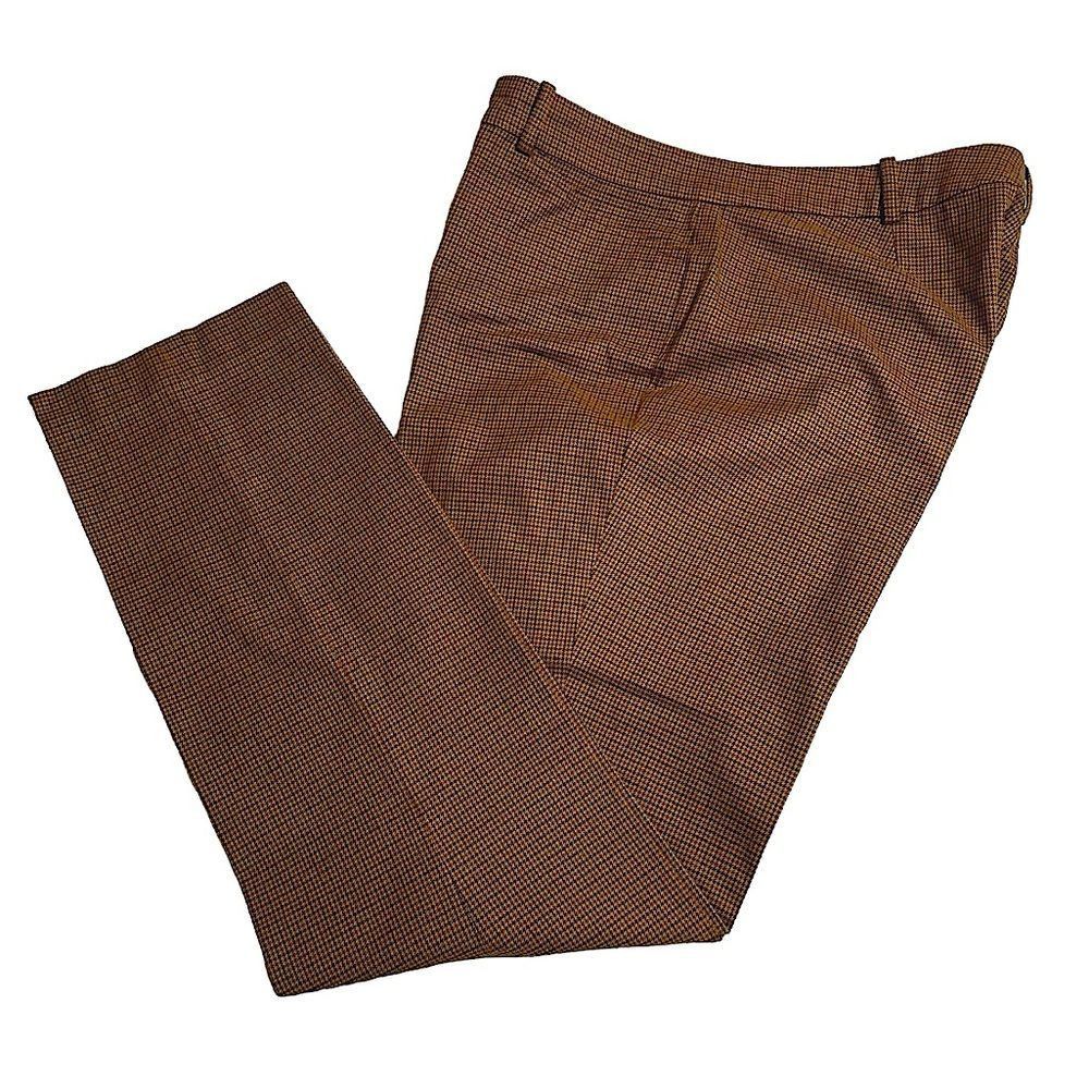 Lauren Ralph Lauren Vintage Lauren Tan Houndstooth Flannel Slimfit Dress Pants S Size 32" / US 10 / IT 46 - 1 Thumbnail