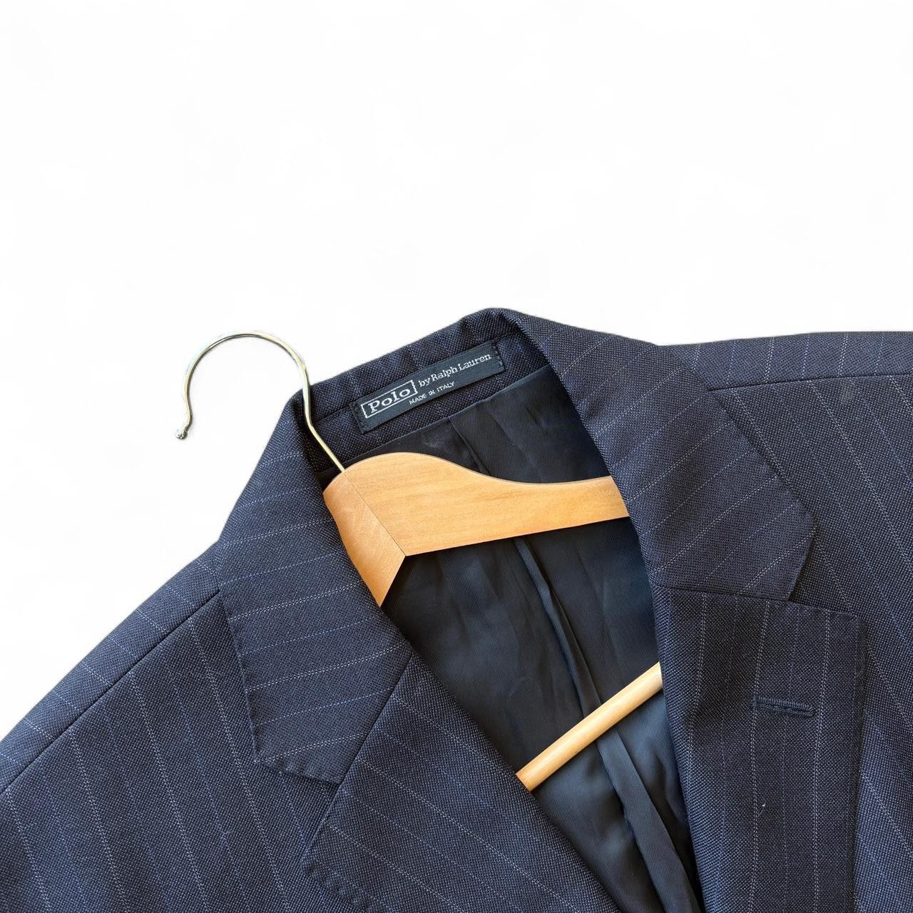 Polo Ralph Lauren 90s Polo Ralph Lauren navy wool pinstripe blazer 42S Italy Size 42S - 4 Thumbnail
