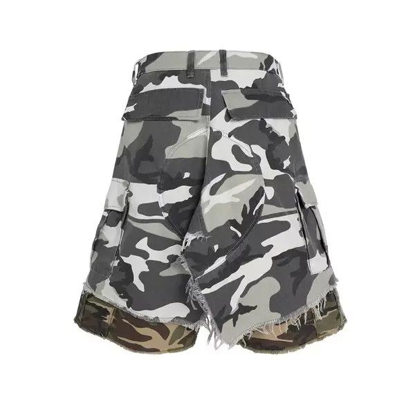 Japanese Brand Kihara x Kida Fake Two Piece Spliced Camouflage Cargo Shorts Size US 32 / EU 48 - 3 Thumbnail