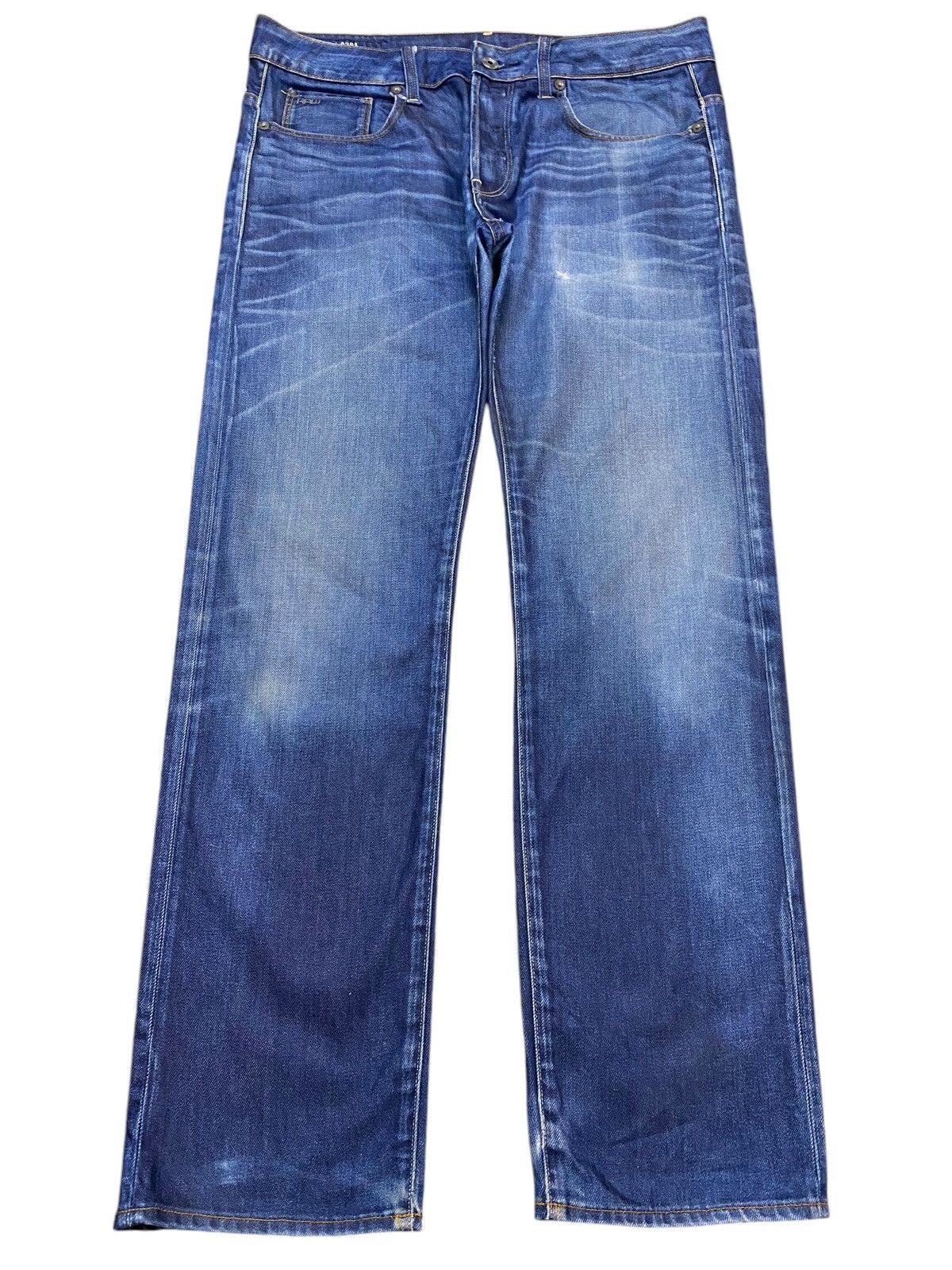 Raw State Vintage G Star Raw Blue Wash Distressed Slim Jeans Size US 36 / EU 52 - 1 Thumbnail