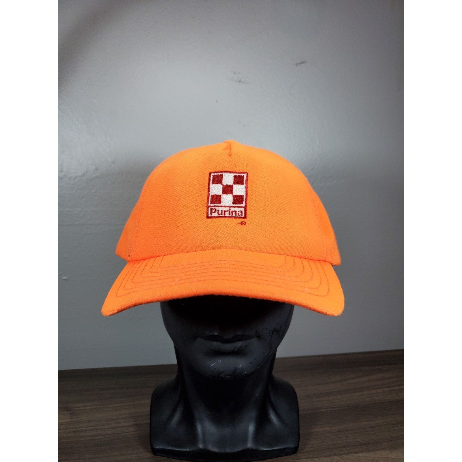 Vintage Purina Mills Hat Snapback Cap Orange Dog Food Chow Hunting Size ONE SIZE - 2 Thumbnail