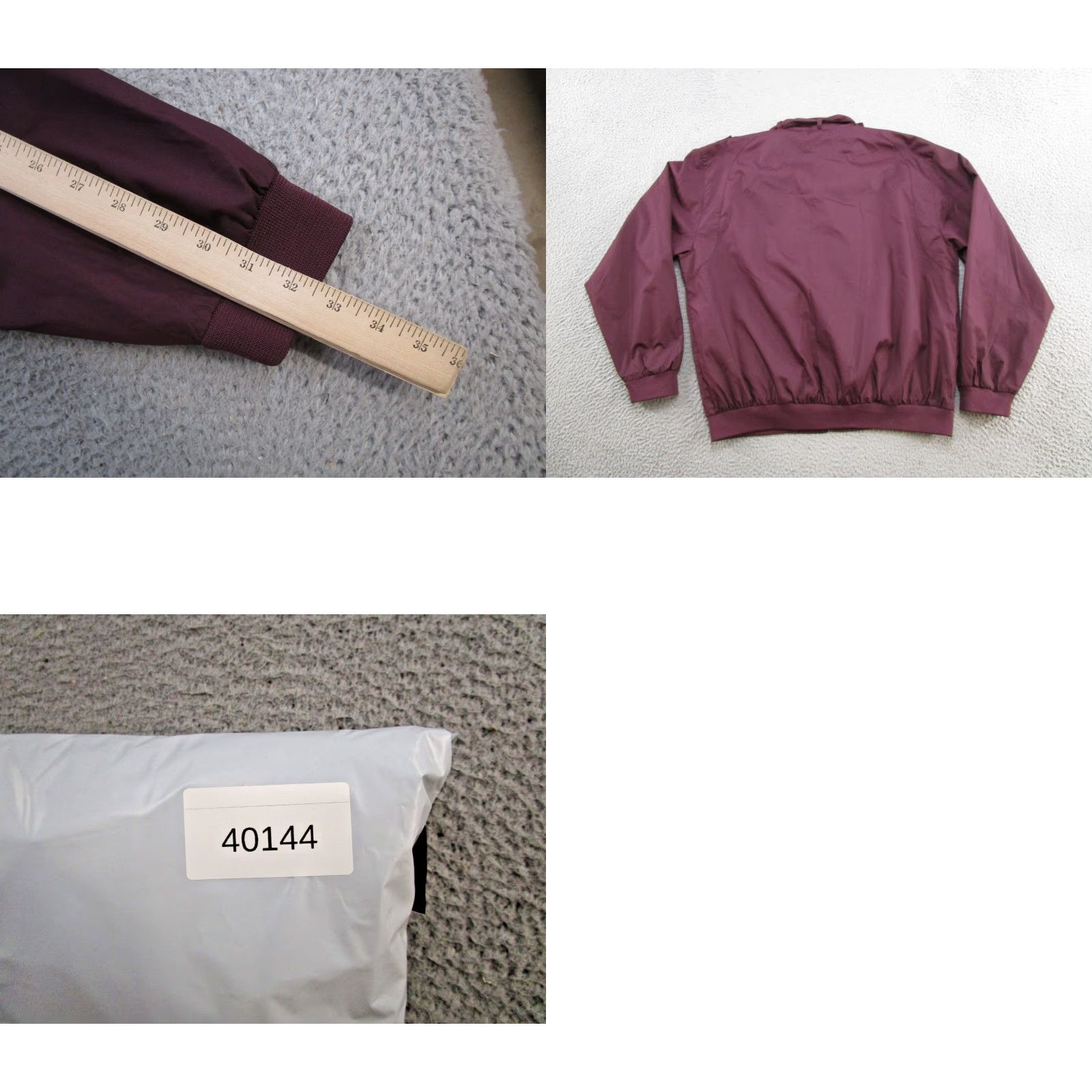 Haband VINTAGE Haband Bomber Jacket Men L Burgundy Maroon Full Zip 4 Pockets Red Solid 80s Retro Y2K Mens Size US L / EU 52-54 / 3 - 8 Thumbnail