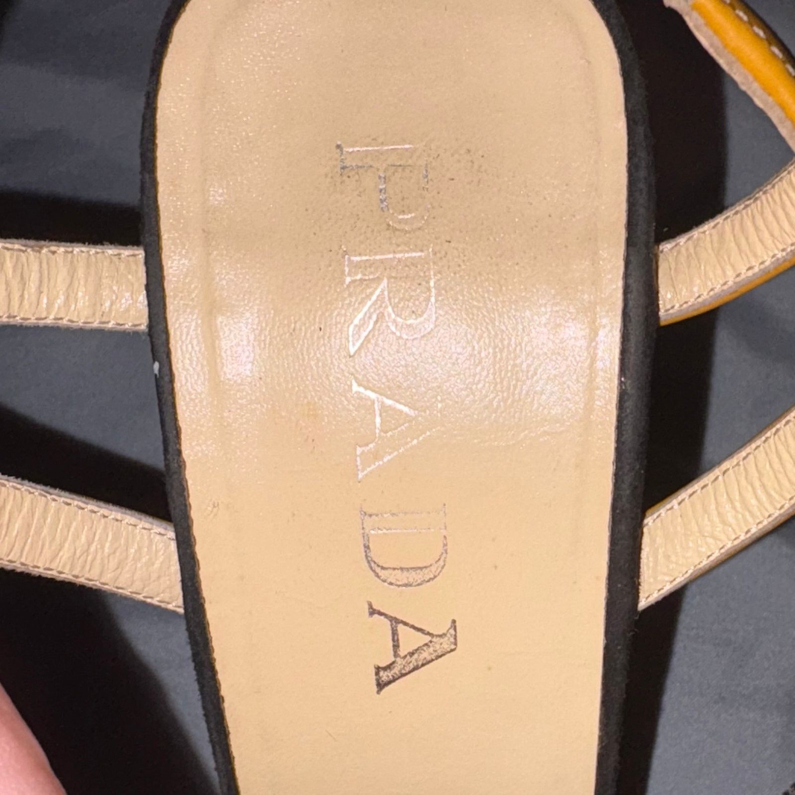 Prada Prada Yellow Patent Black Suede Heels Size 39 (8.5) Size US 8.5 / IT 38.5 - 6 Thumbnail