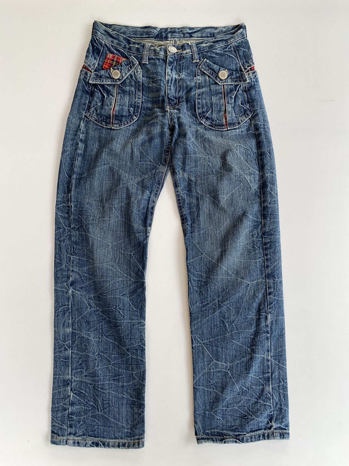 Japanese Brand × Vintage Vintage Denim Double Waist Flared Size US 32 / EU 48 - 1 Thumbnail