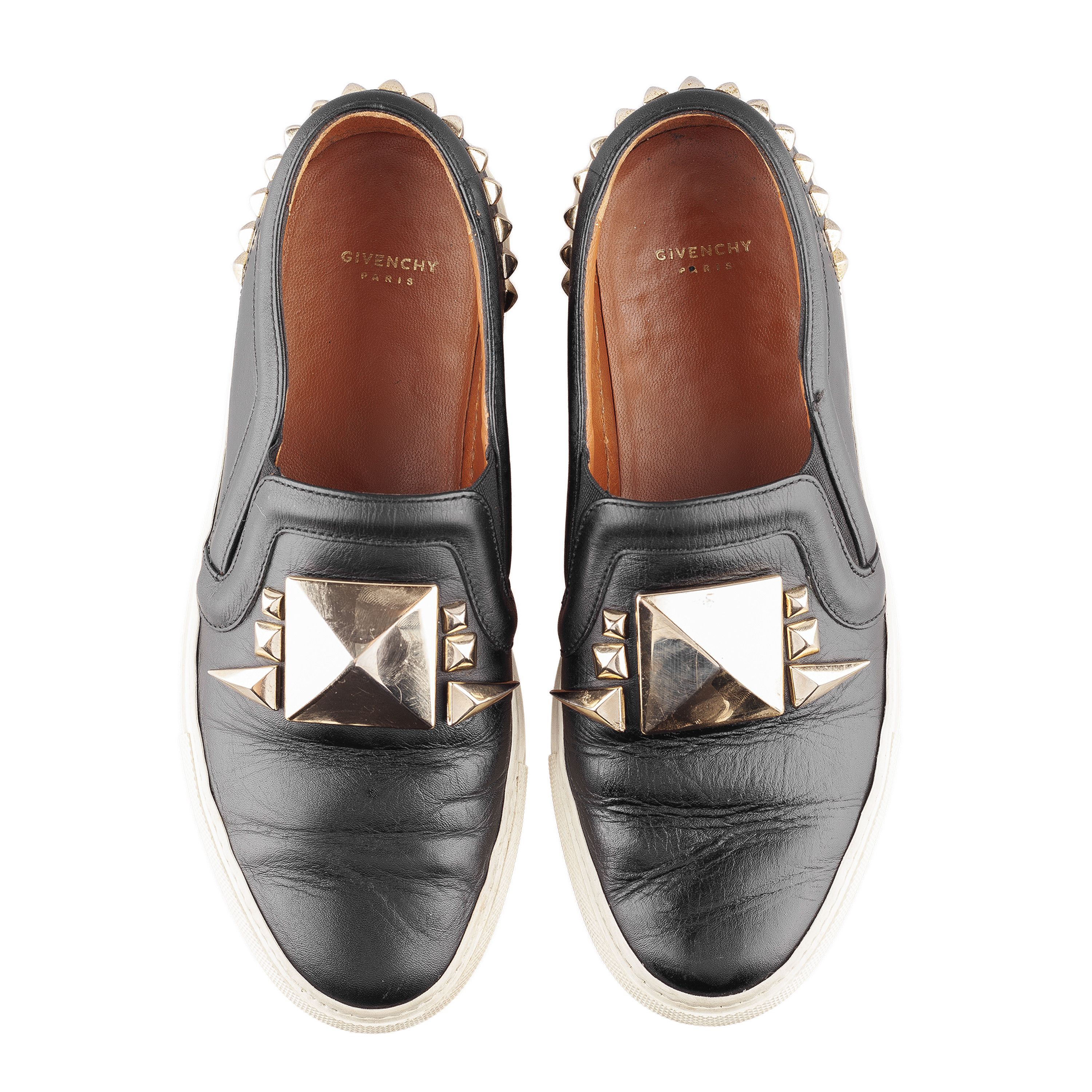 Givenchy Givenchy Paris by Tisci Studded Black Leather Slip On Shoes Size US 5 / EU 37 - 1 Thumbnail
