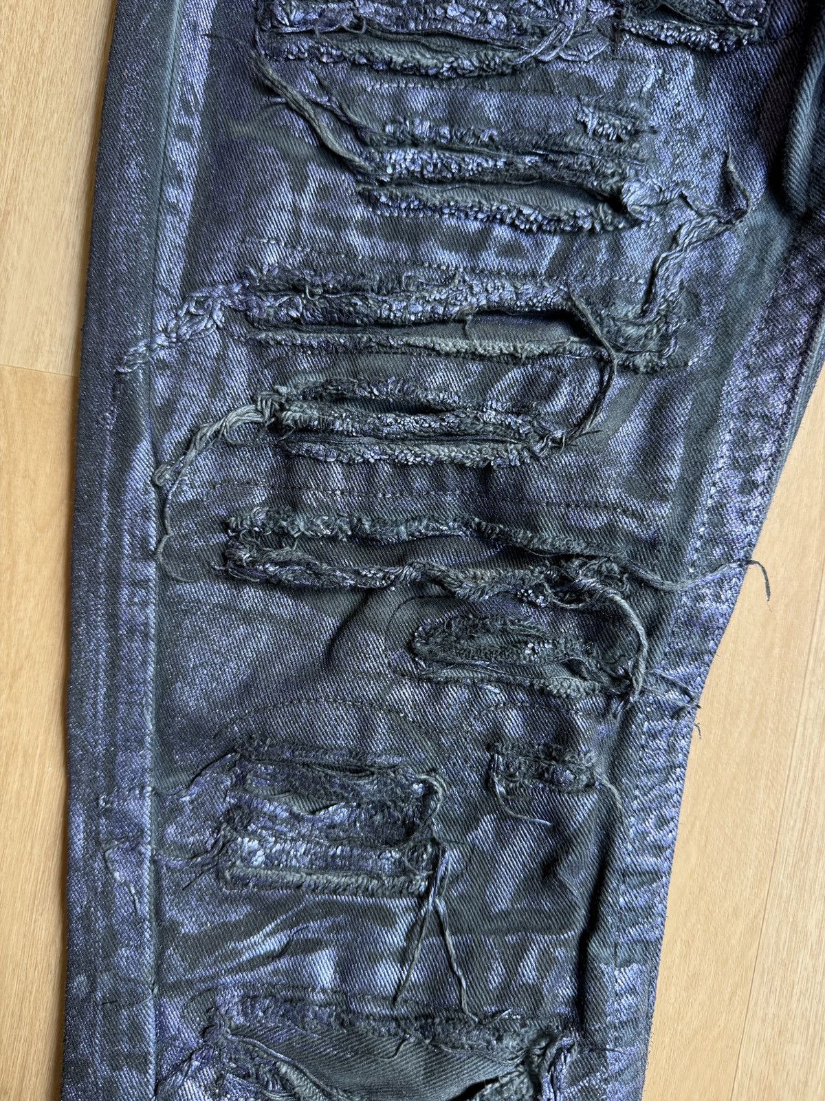 Other Distressed Skinny Jeans Heavy Rips Waxed Size US 32 / EU 48 - 5 Thumbnail